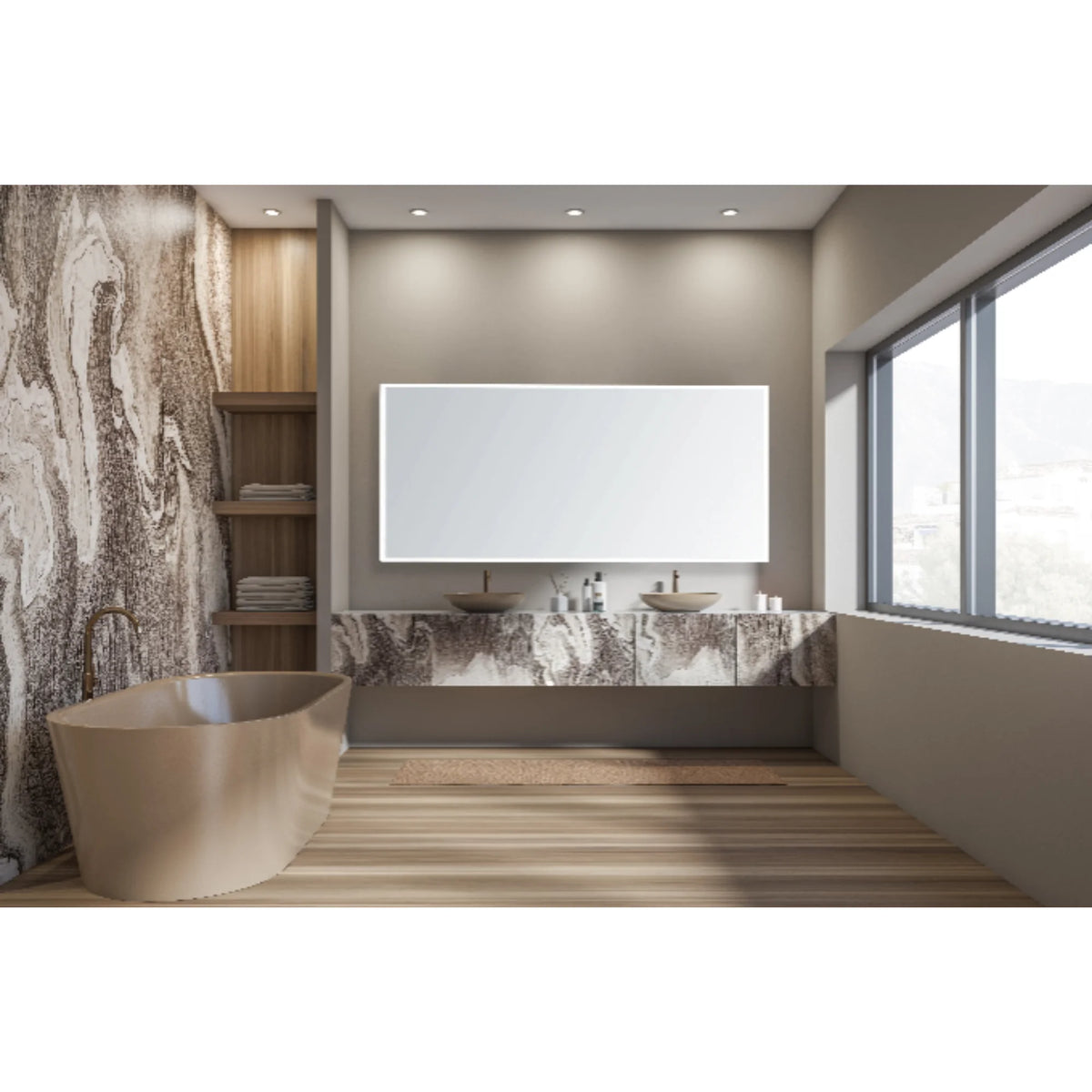 Modern Mirrors Astral Lighted Bathroom Vanity Mirror, Wall Mirror with Dimmable Daylight LED Lighting