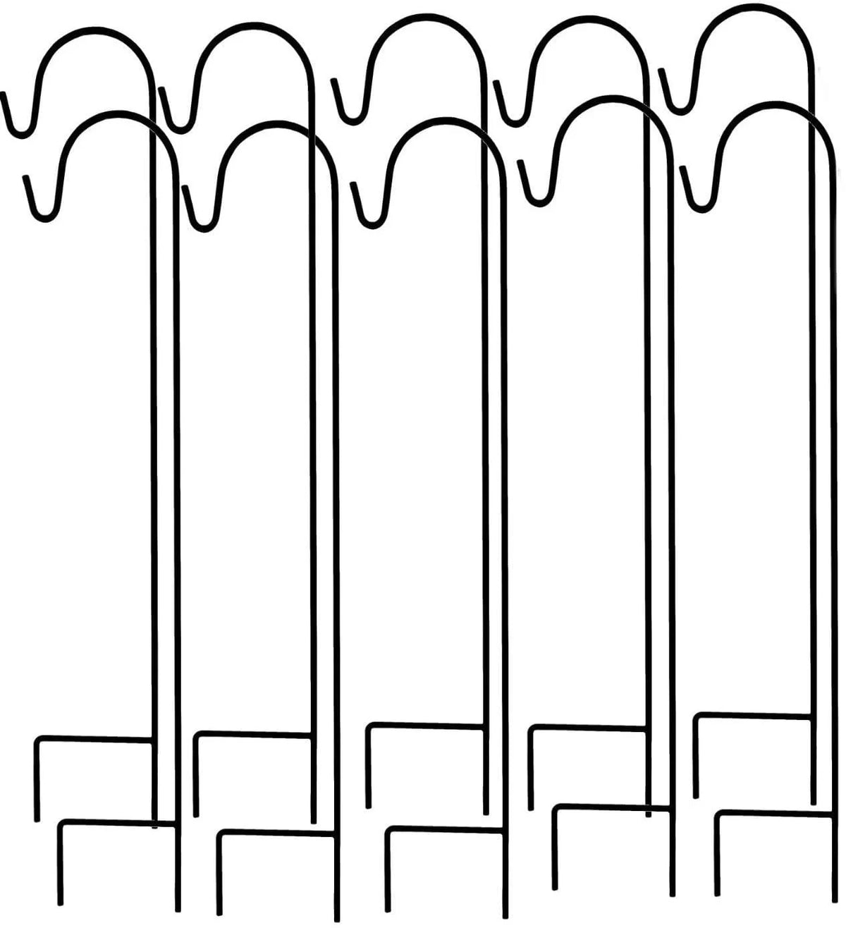 Ashman Online, Shepherds Hook 10 Pack, Black Color, 35 inches Height