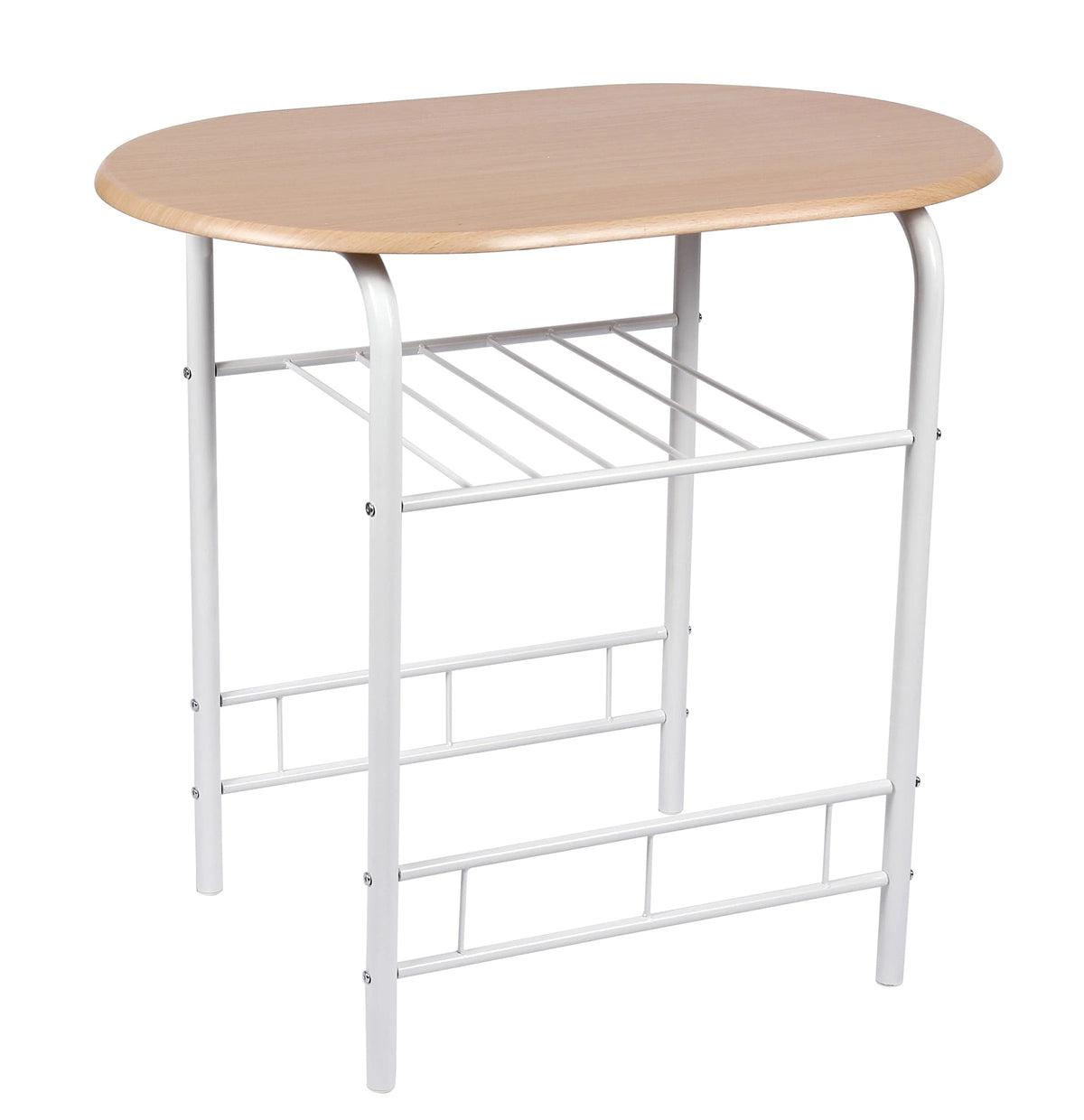 Mainstays 3-Piece Metal Wood Dining Set, Multi Colors, White and Beech Color for Kitchen and Dining