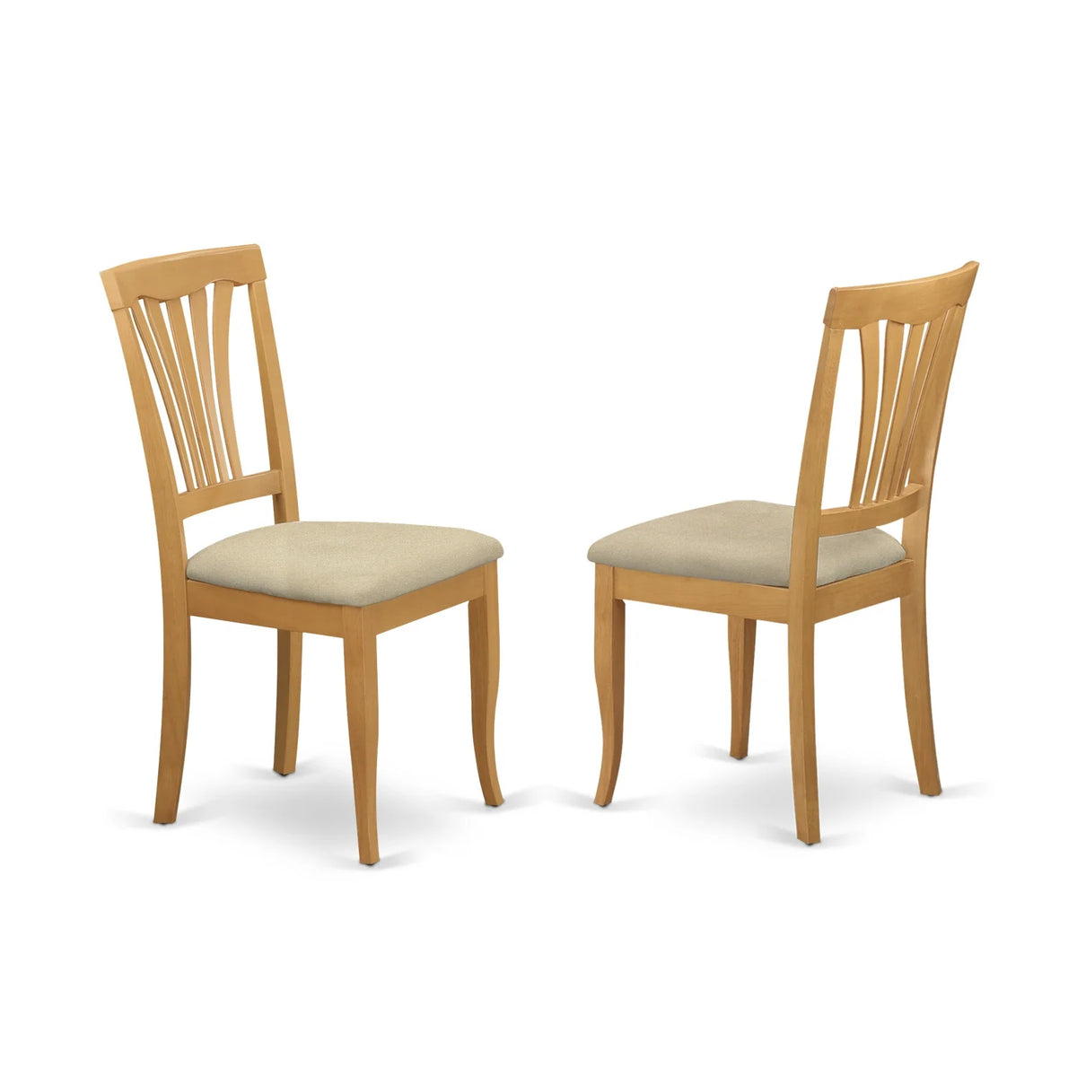 East West Furniture CAAV7-OAK-C Dinette Table & 6 Chairs, Oak
