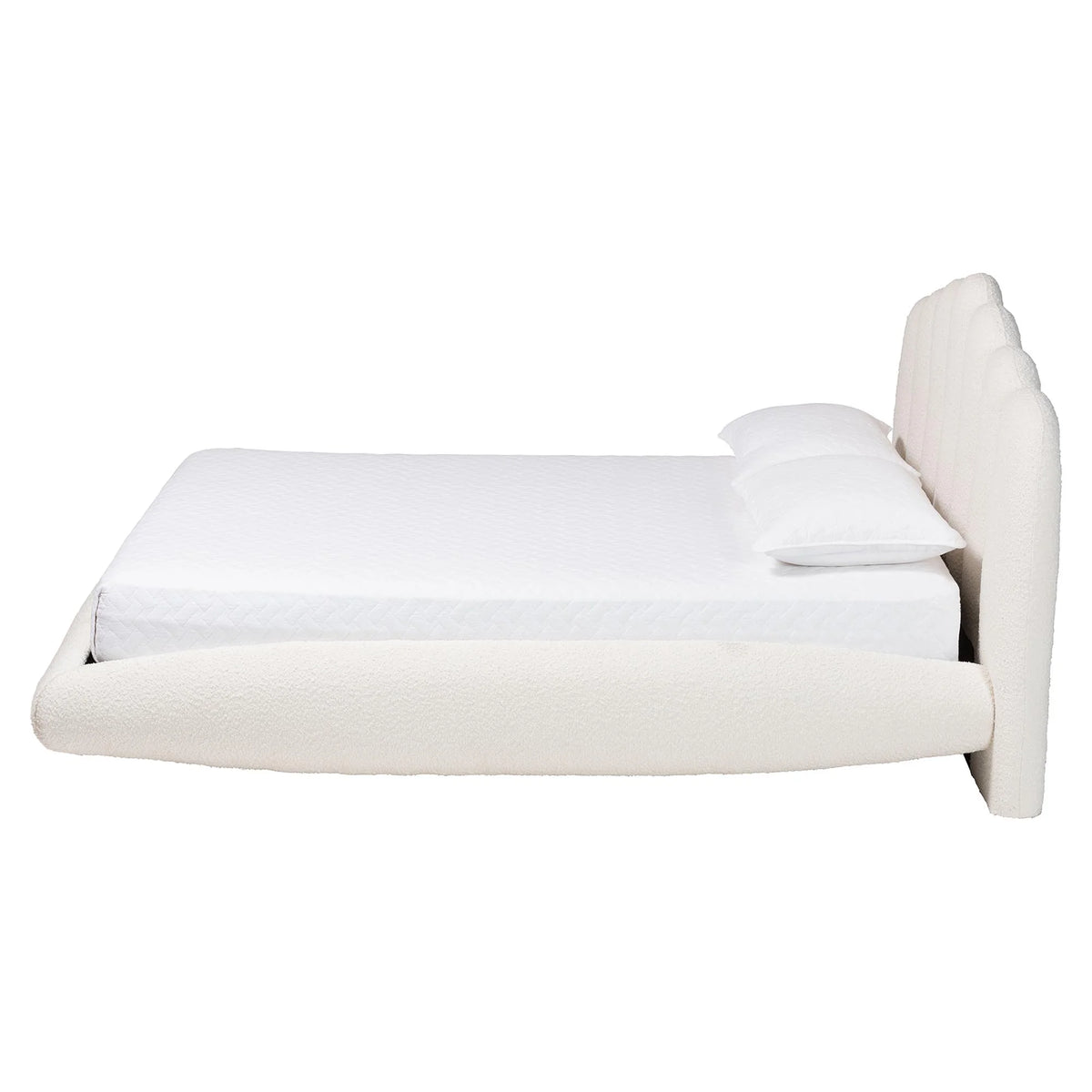 Baxton Studio Grenier Modern Floating Bed, King, Cream