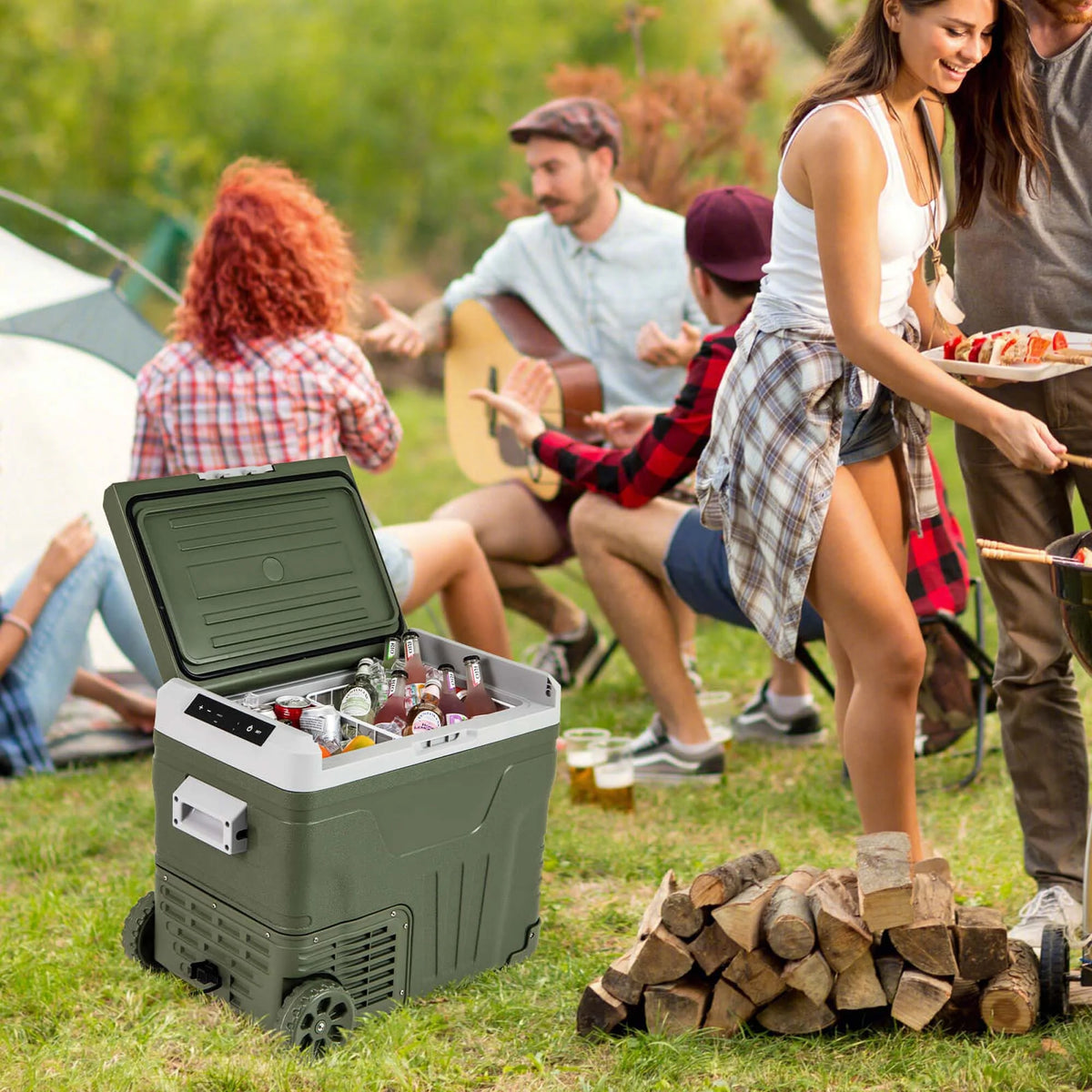 Costway 12 Volt Car Refrigerator 37 QT Portable Car Fridge with -4℉~68℉ Adjustable Range