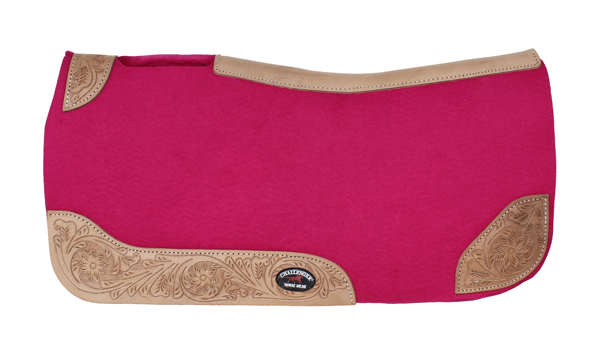 Challenger Horsewear Breathable Western Contoured Wool Felt Moisture Wicking Saddle Pad