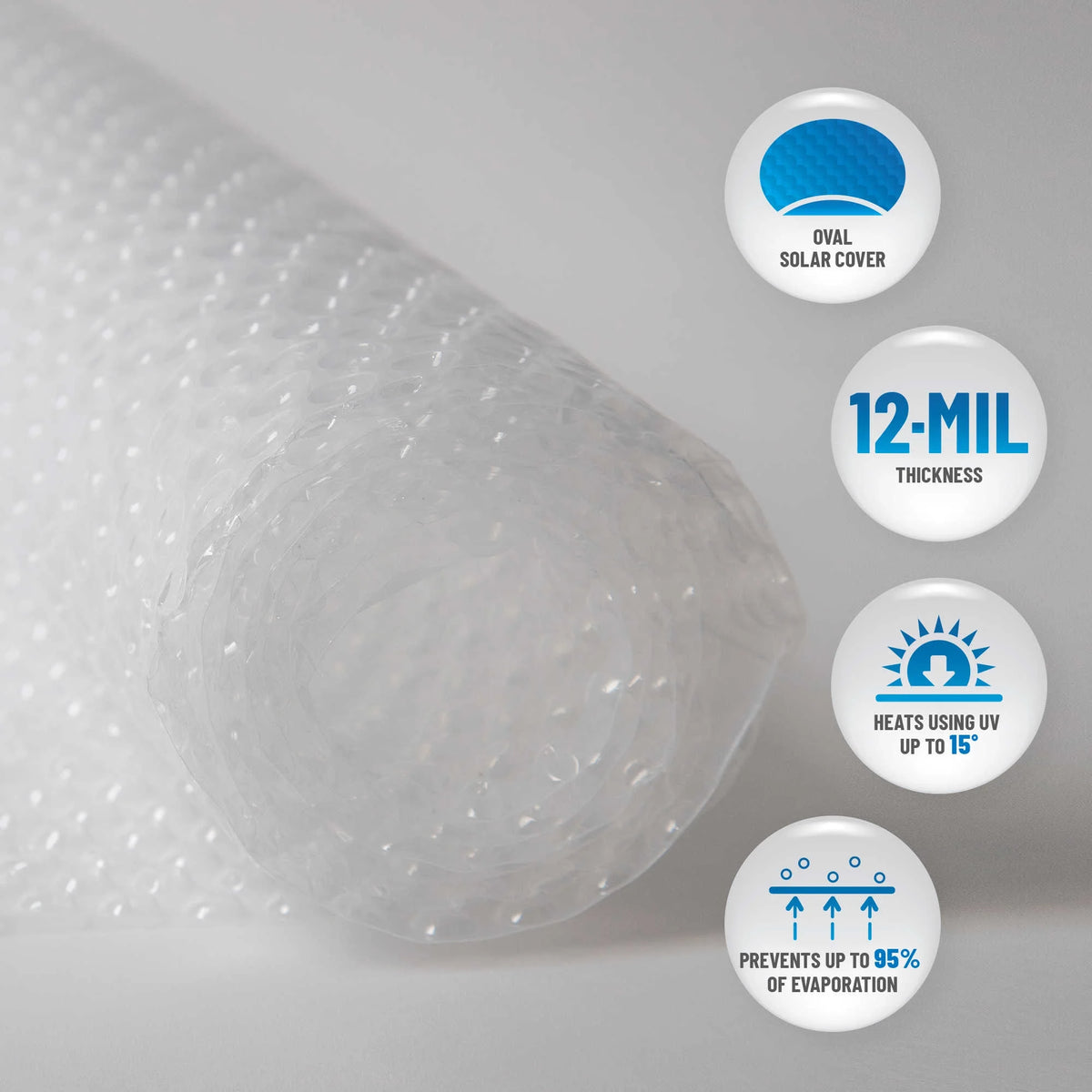 Blue Wave 12-mil Solar Blanket for Round Above-Ground Pools - Clear