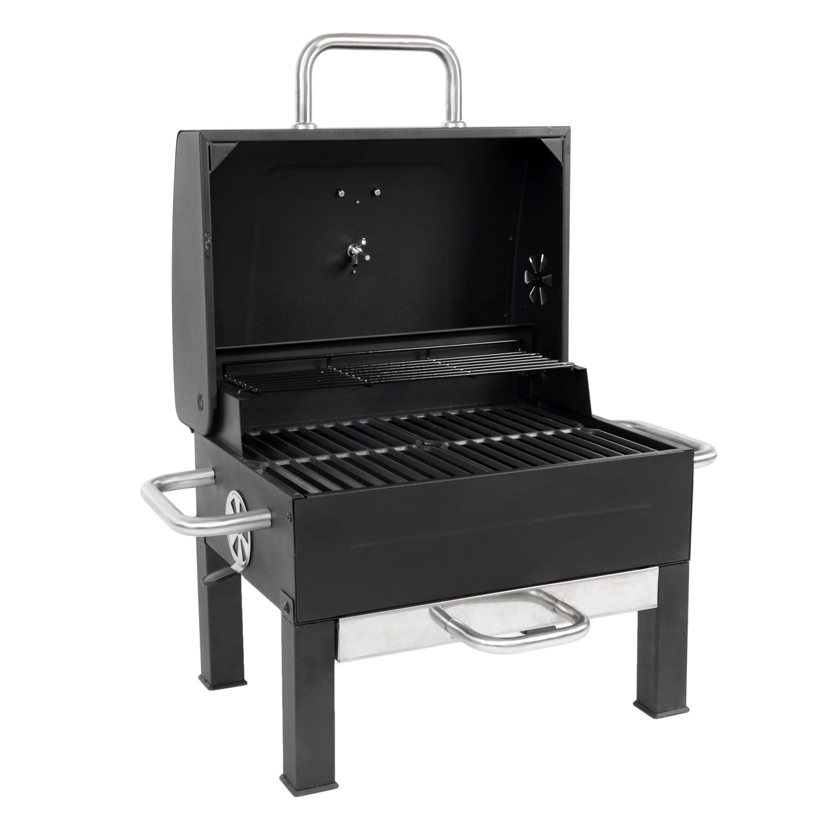 Expert Grill Premium Portable Charcoal Grill, Black and Stainless Steel