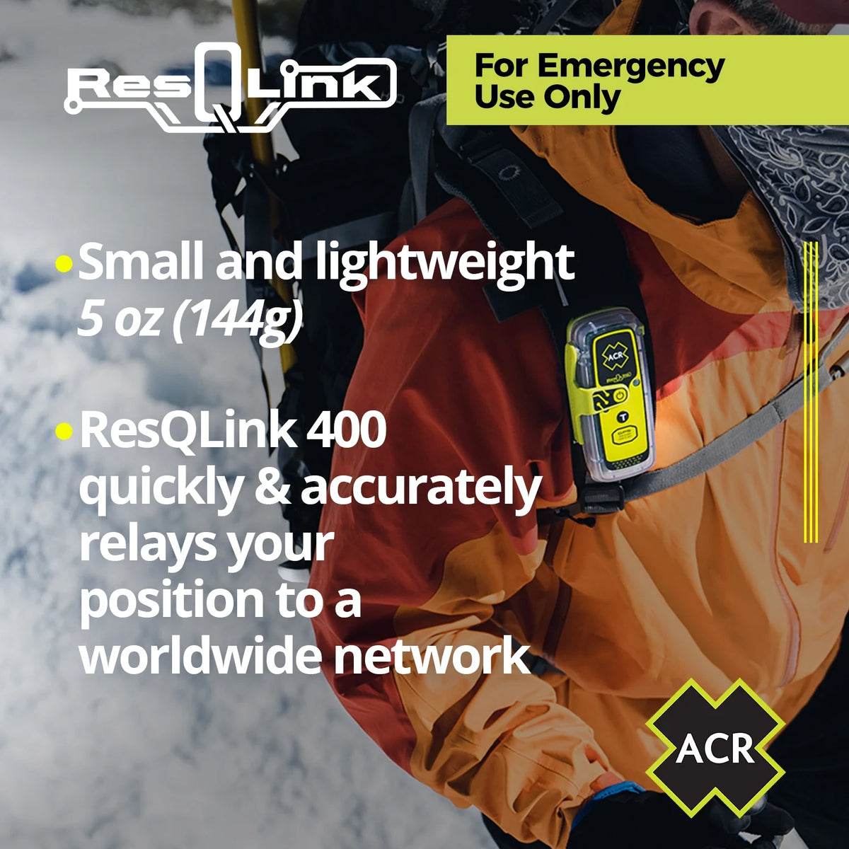 ACR Electronics ResQLink 400 - Electronic Personal Locator Beacon with Internal GPS