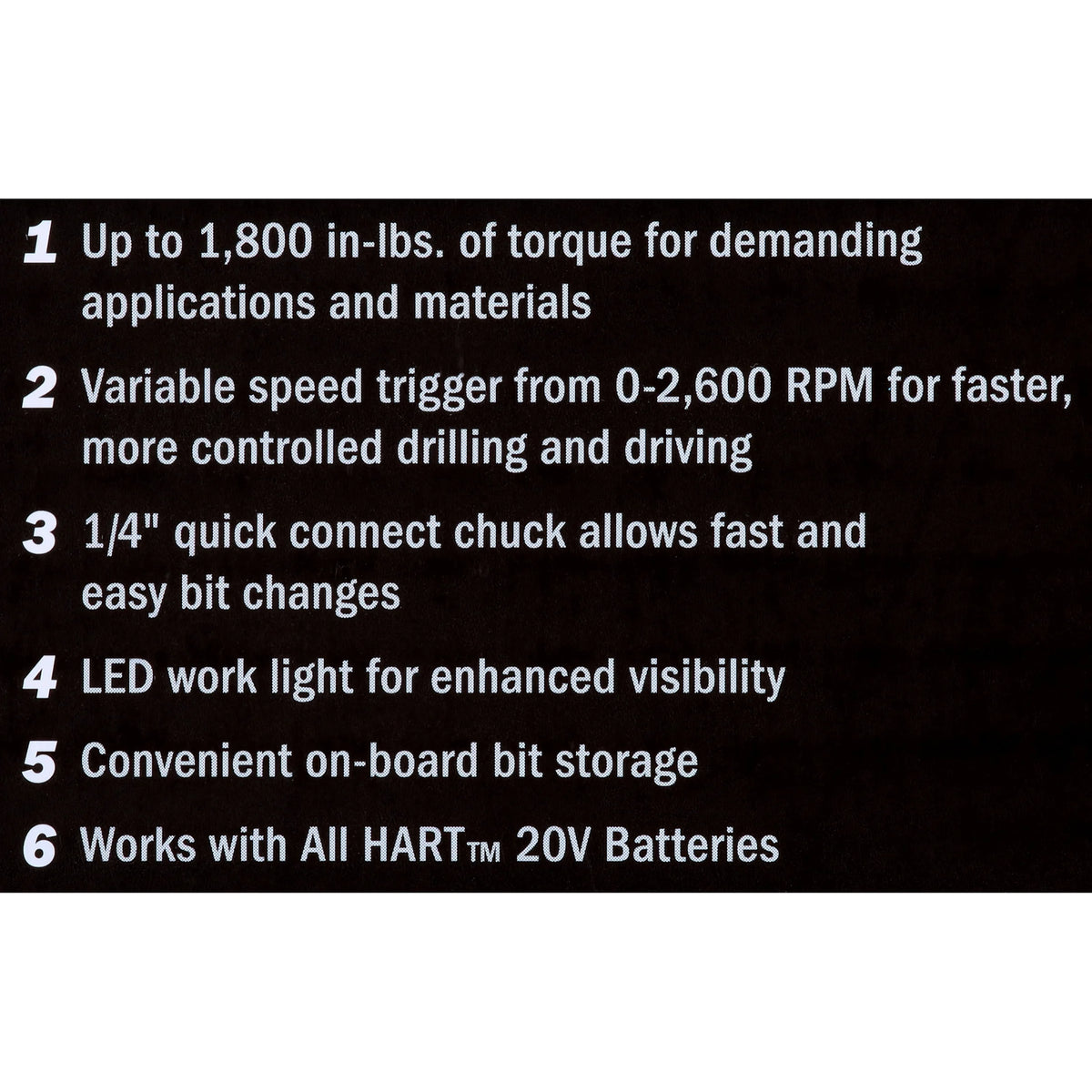 HART 20-Volt Cordless 1/4" Hex Chuck Impact Driver Kit, (2) 1.5Ah Lithium-Ion Batteries, Gen 2