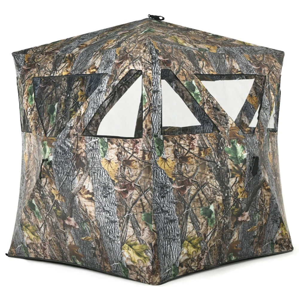Resenkos 3 Person Portable Pop-Up Ground Hunting Blind with Tie-downs, Beach Shade, Easy Pop Up Beach Shade Beach Tent, Sun Shelter Instant Portable Beach Tent Umbrella