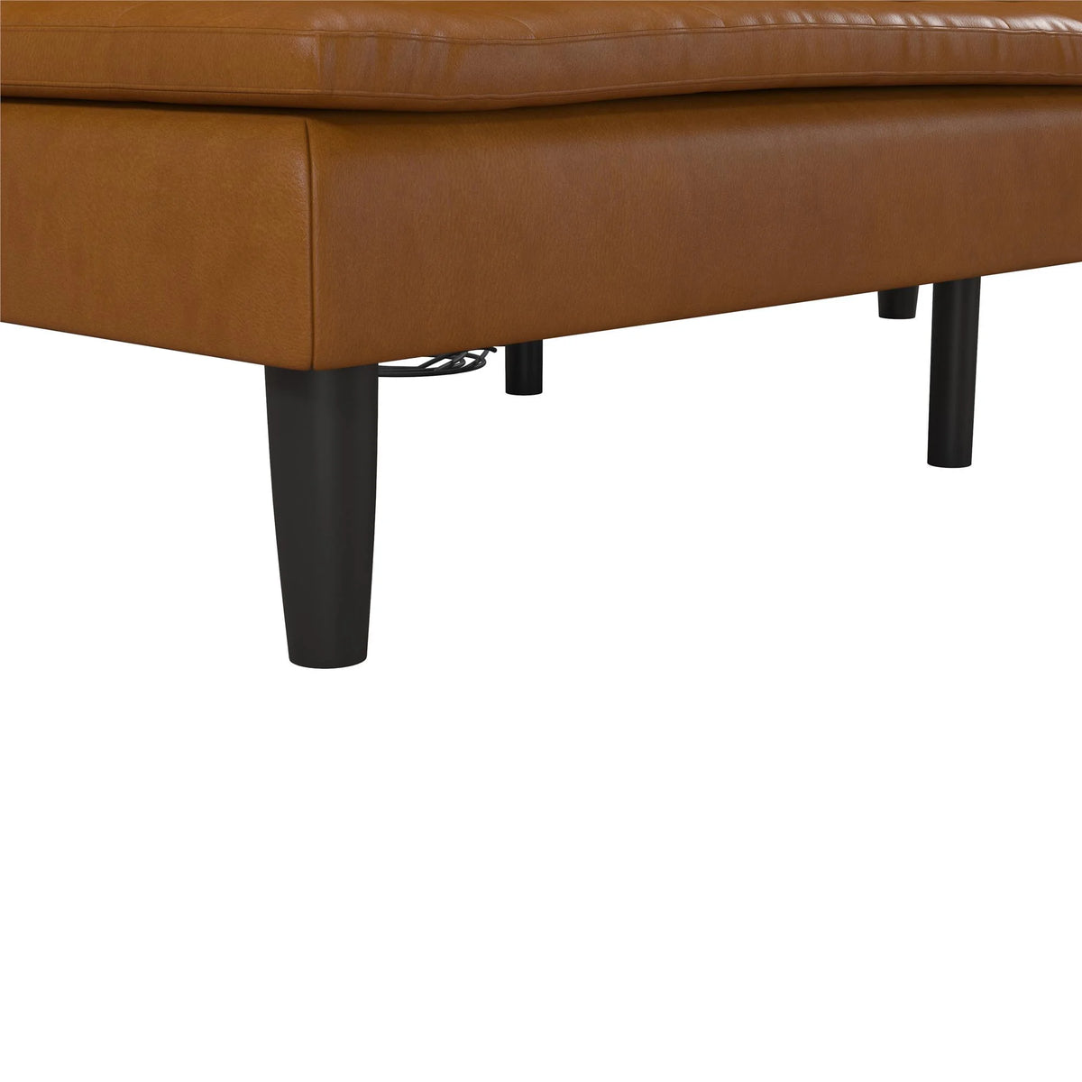 Mainstays Memory Foam 71.5" Futon with Cupholder and USB, Black Faux Leather