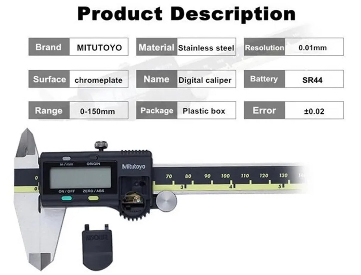 Mitutoyo 500-193-30 Advanced Onsite Sensor AOS Digital Caliper LCD Vernier Caliper Stainless Steel Measuring Tools 500 Series, 0" to 12"/0 to 300mm Measuring Range, 0.0005"/0.01mm Resolution, AOS