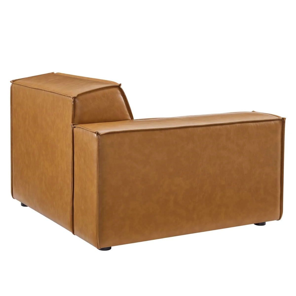 Modway Restore 5-Piece Vegan Leather Sectional Sofa in Tan