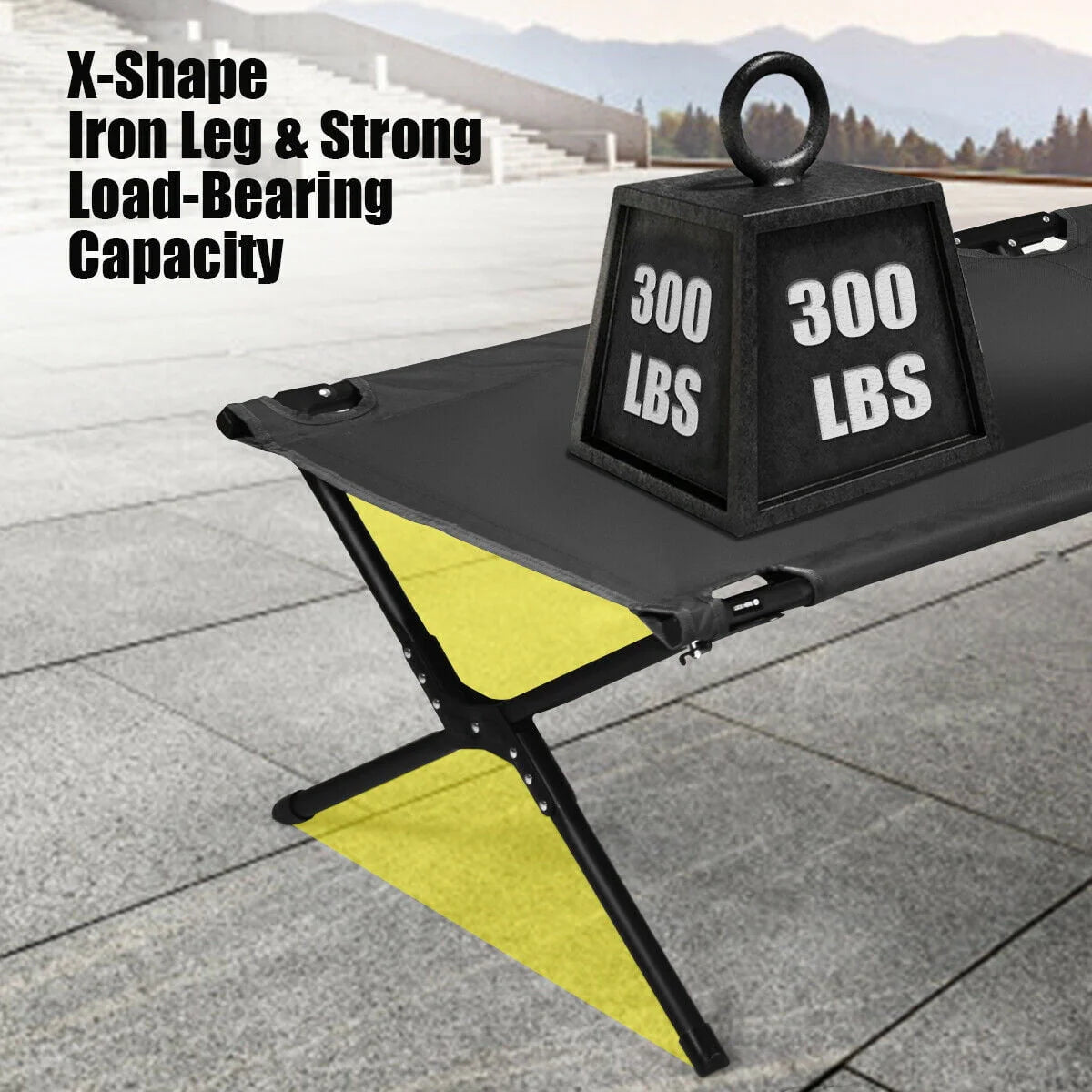 Gymax Folding Camping Cot & Bed Heavy-Duty for Adults Kids w/ Carrying Bag 300LBS Grey