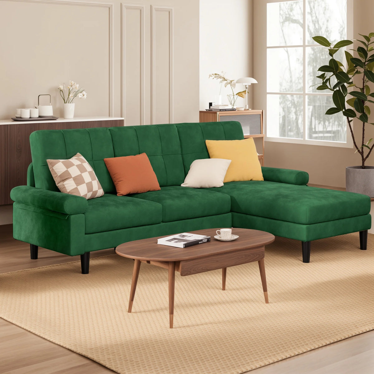 Lofka Sectional Couch, Convertible L Shaped Couches for Living Room, Upgraded Sofas for Small Spaces, Black