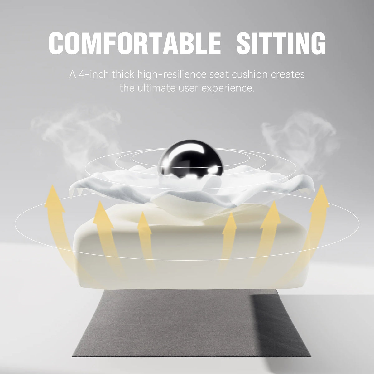 Dowinx Computer Gaming Chair with Pocket Spring Cushion and 4D Armrests for Office,Breathable Fabric High Back Ergonomic Task Chair with Footrest , Massage Lumbar Support Black