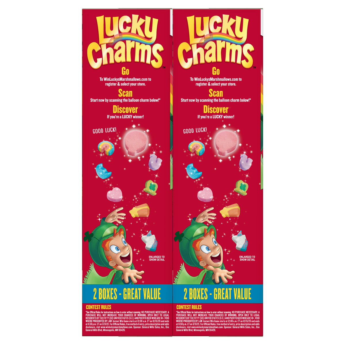 General Mills Lucky Charms Cereal, 23 oz, 2-count