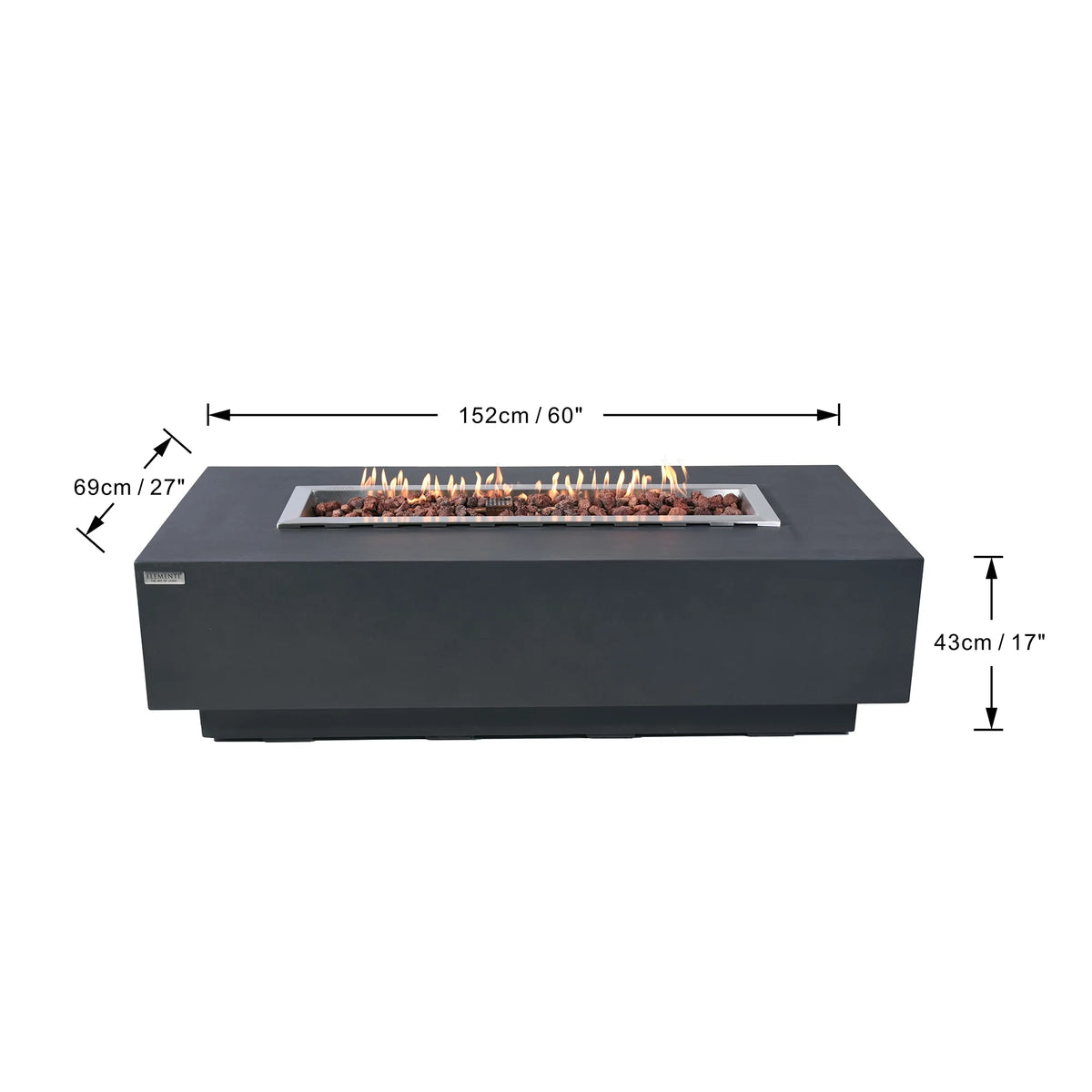 Elementi Granville Concrete Outdoor 45,000 BTU Natural Gas Fire Pit Table