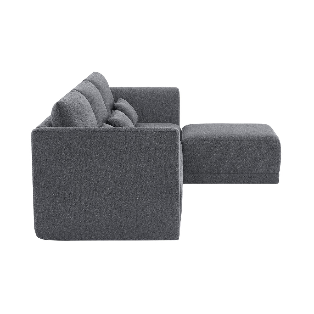 Beautiful Drew Modular Sectional Sofa with Ottoman by Drew Barrymore, Gray Fabric