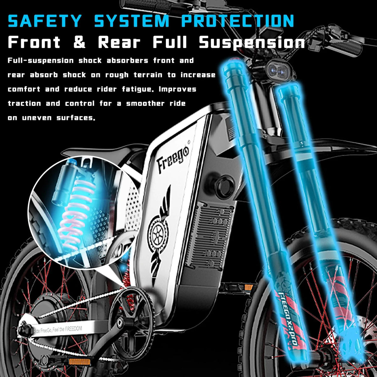 FREEGO X2 Pro Electric Dirt Bike 6000W(Peak) Motor 60V/30Ah Battery,50MPH/80Mile UL2849