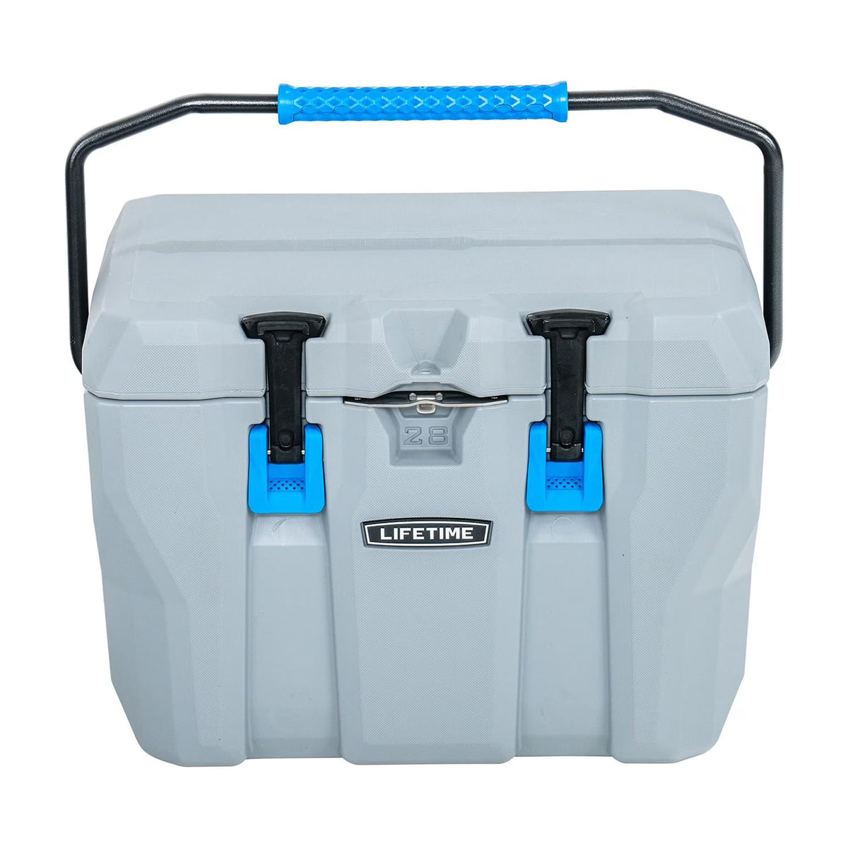 Lifetime 28 qt Bear-Resistant Camping Cooler, Premium High Performance, Ice Retention, Hard Cooler, 20 Can Capacity, Boulder Gray (91289)