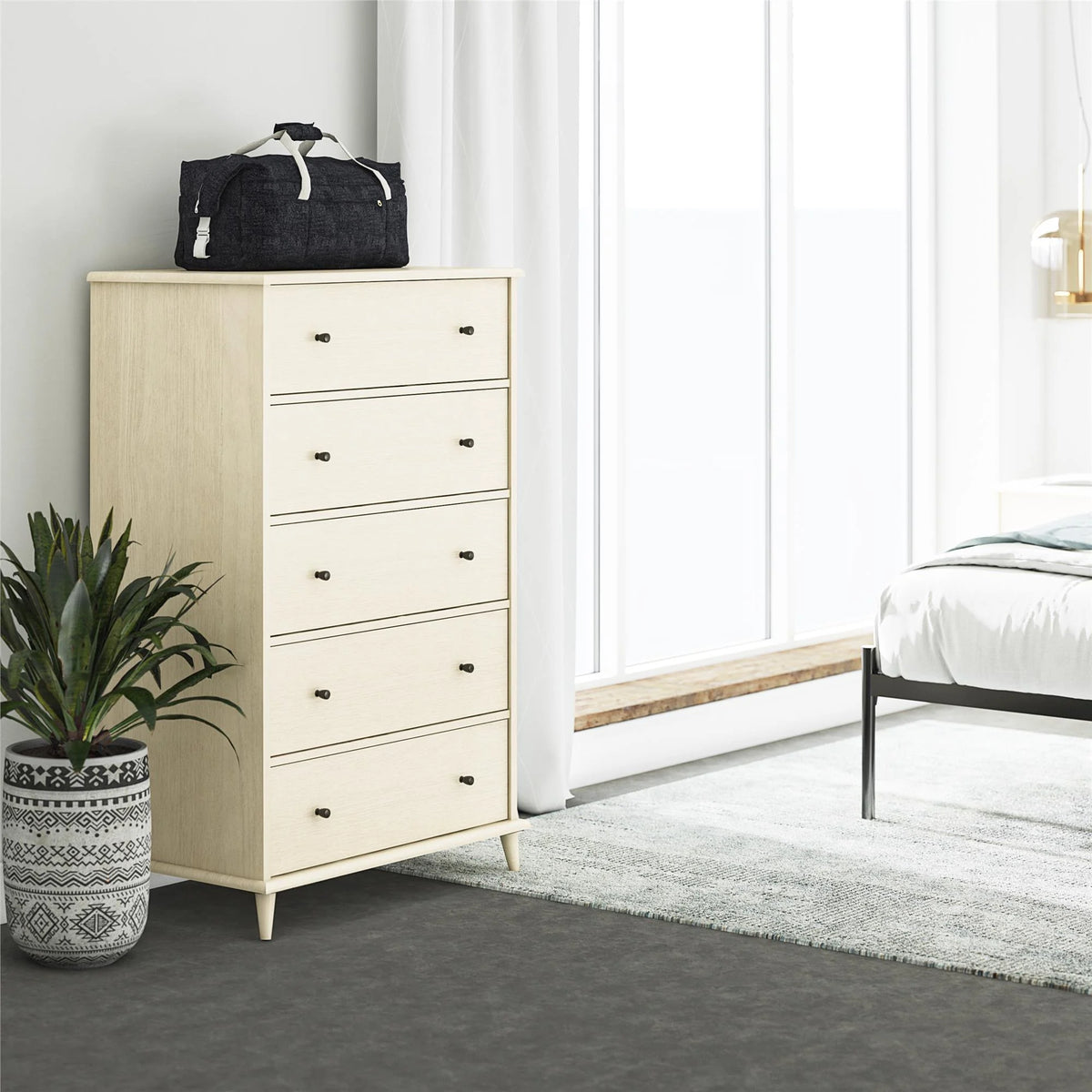 Ameriwood Home Farnsworth 5-Drawer Dresser, Walnut