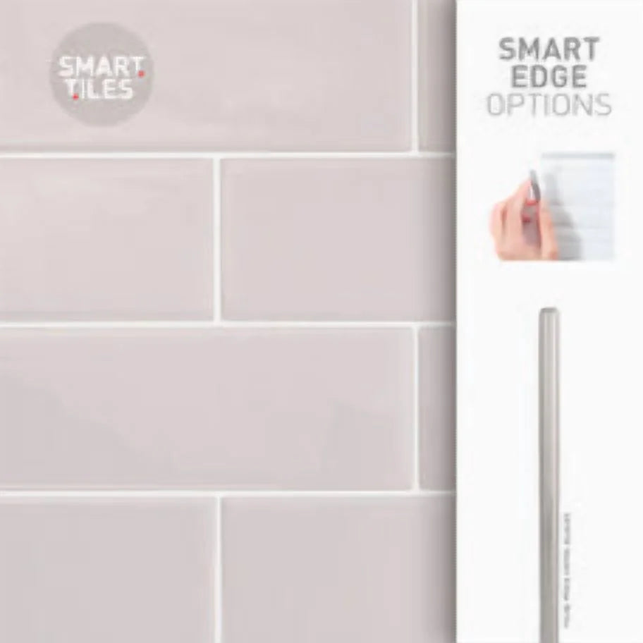 Smart Tiles Peel and Stick Backsplash, 5 Adhesive Tiles, Oslo Grey, 22.56"x10.87"