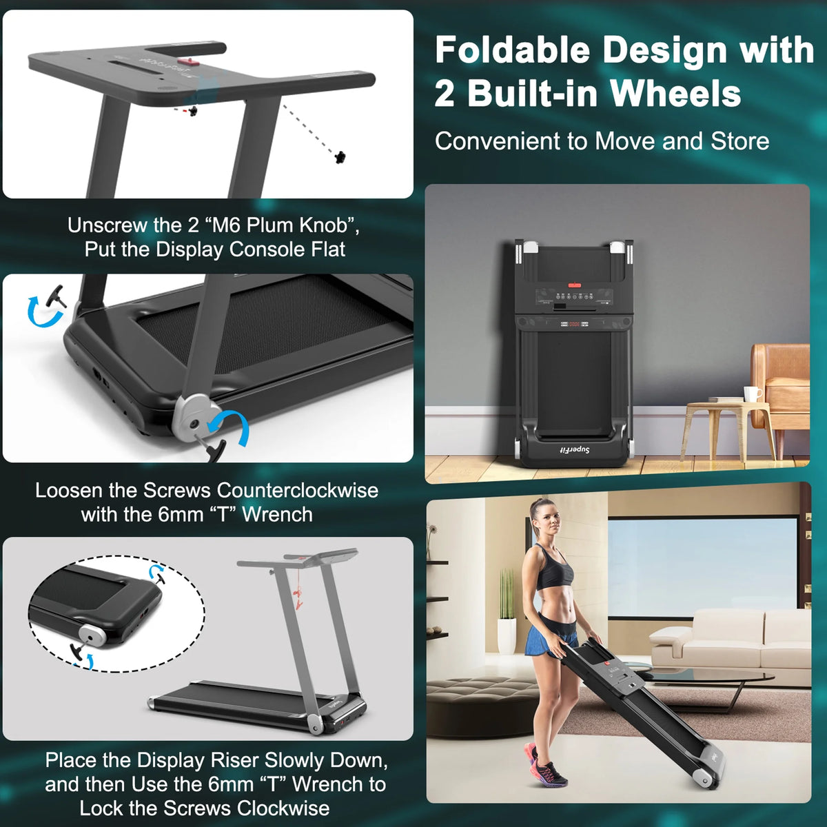 Gymax Electric Folding Treadmill Portable Cardio Running Machine w/ APP Control Red