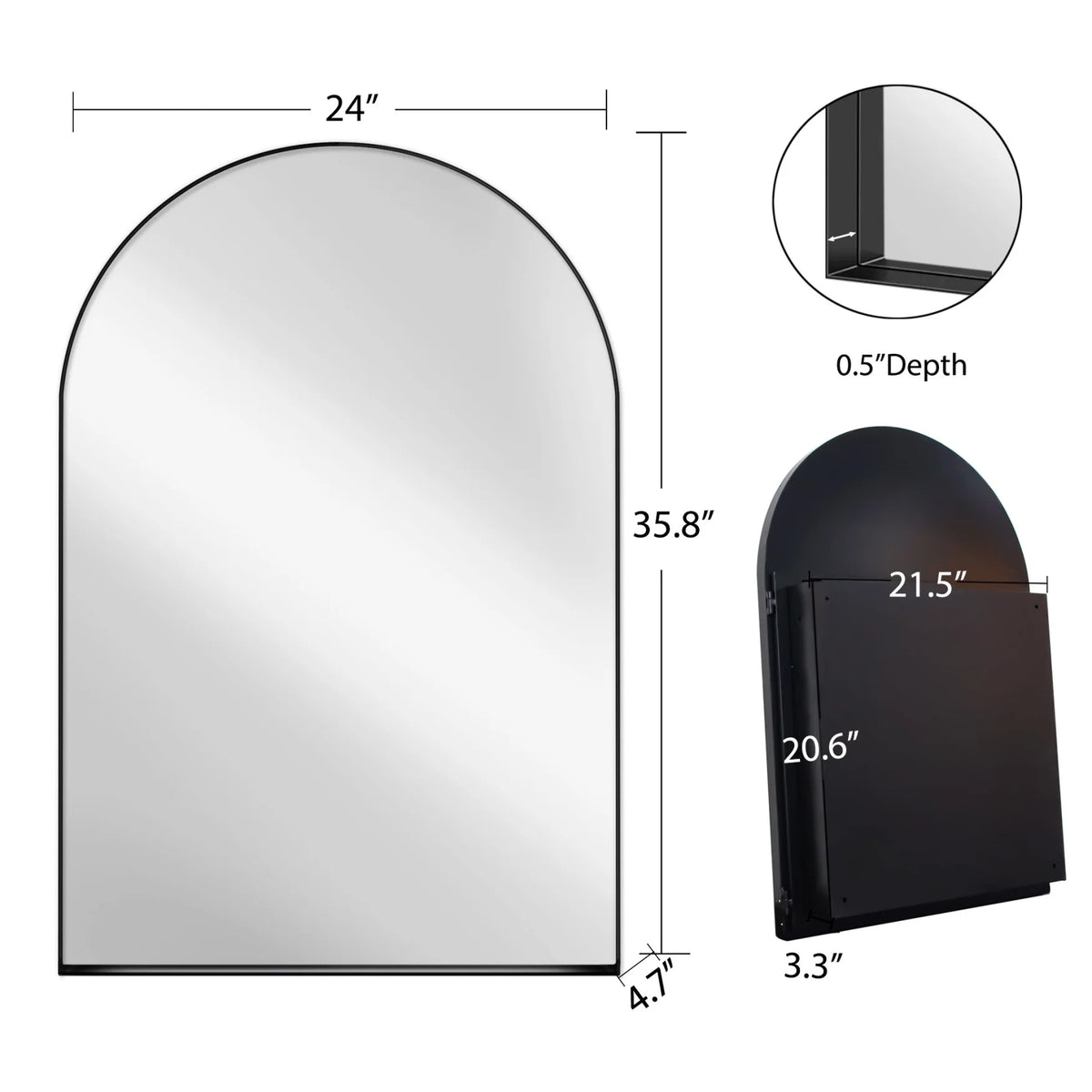 16x24 Inch Bathroom Mirror Cabinet with Adjustable Glass Shelves, Recessed Metal Framed Medicine Cabinet for Storage, Matte Gold