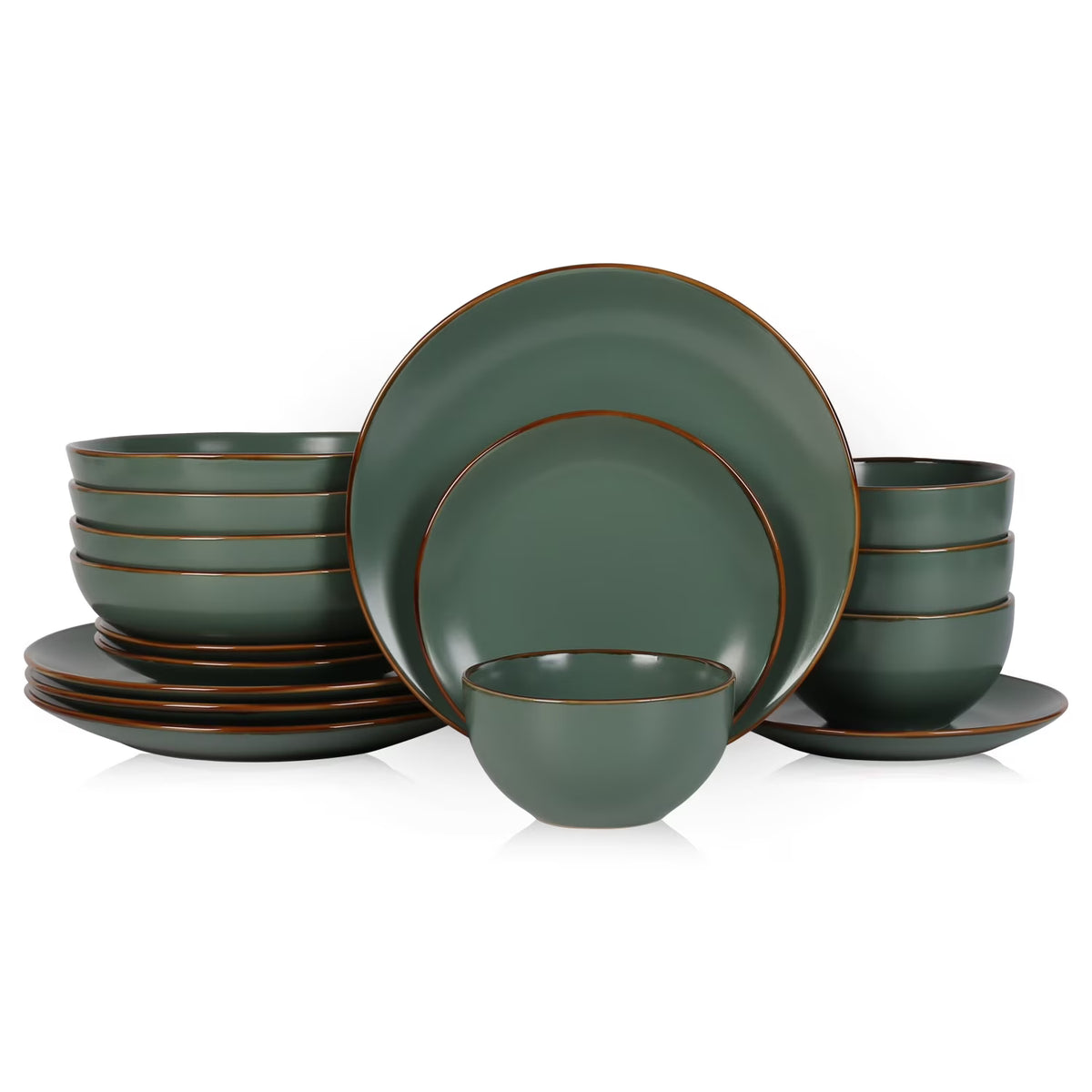 Stone + Lain Brasa Stoneware Collection Dinnerware Set, 32-Piece Service for 8, Blue