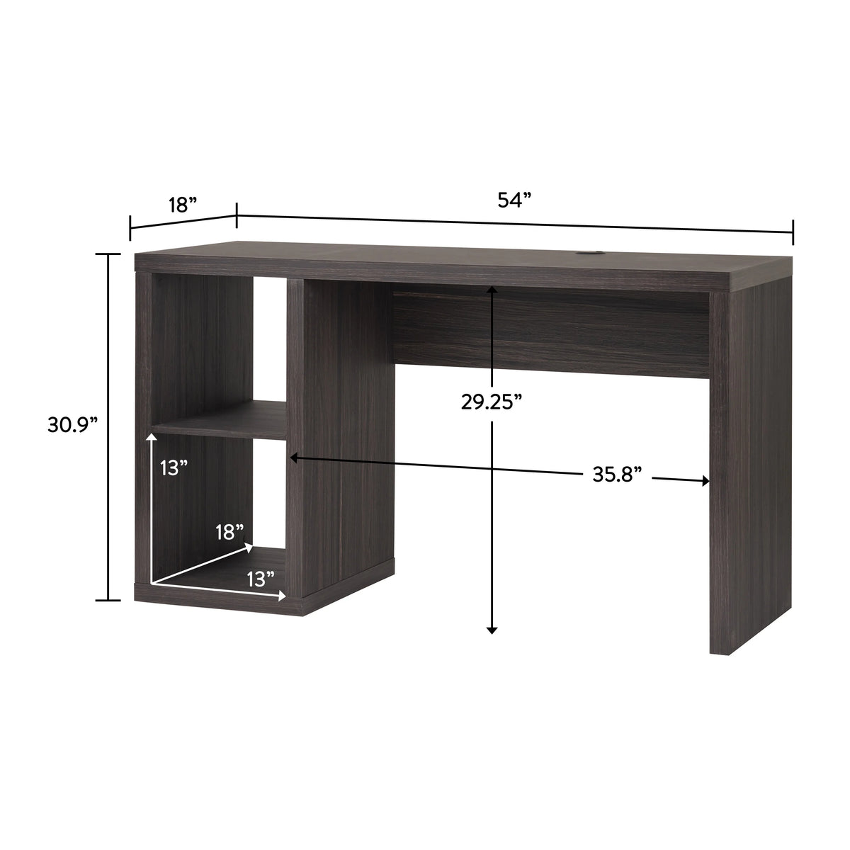 Better Homes & Gardens Cube Storage Office Desk, White Texture