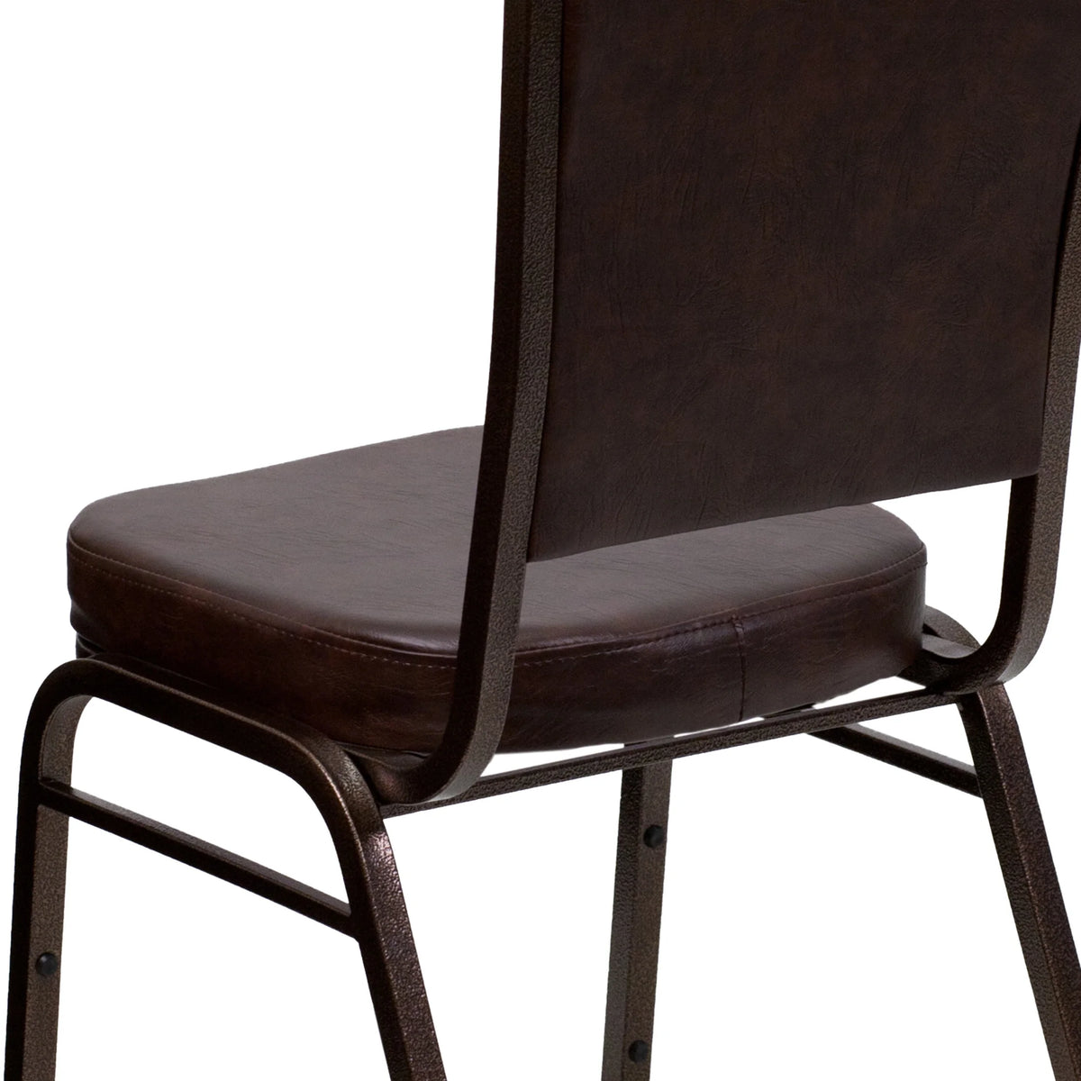 Emma + Oliver 4 Pack Crown Back Stacking Banquet Chair in Navy Vinyl - Silver Vein Frame