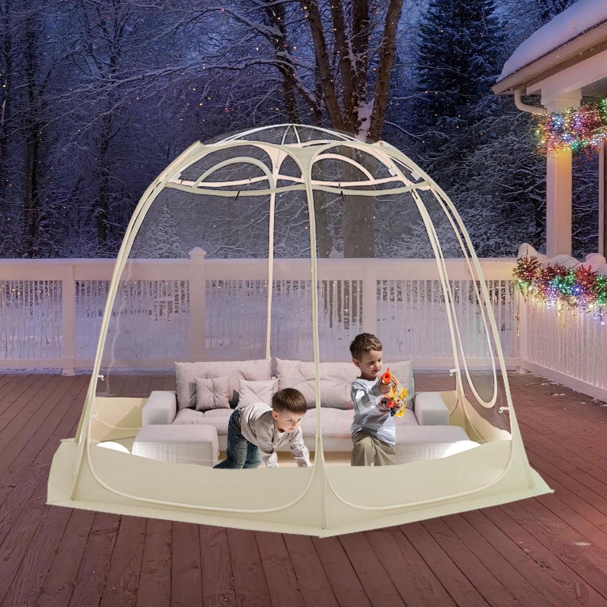 TABU Pop Up Bubble Tent, Sports Tent for 6-7 People, Portable Weatherproof Clear Tent, 10 x 10 ft