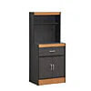 54" Tall Open Shelves, 1-Drawer and Bottom Enclosed Storage Kitchen Cabinet