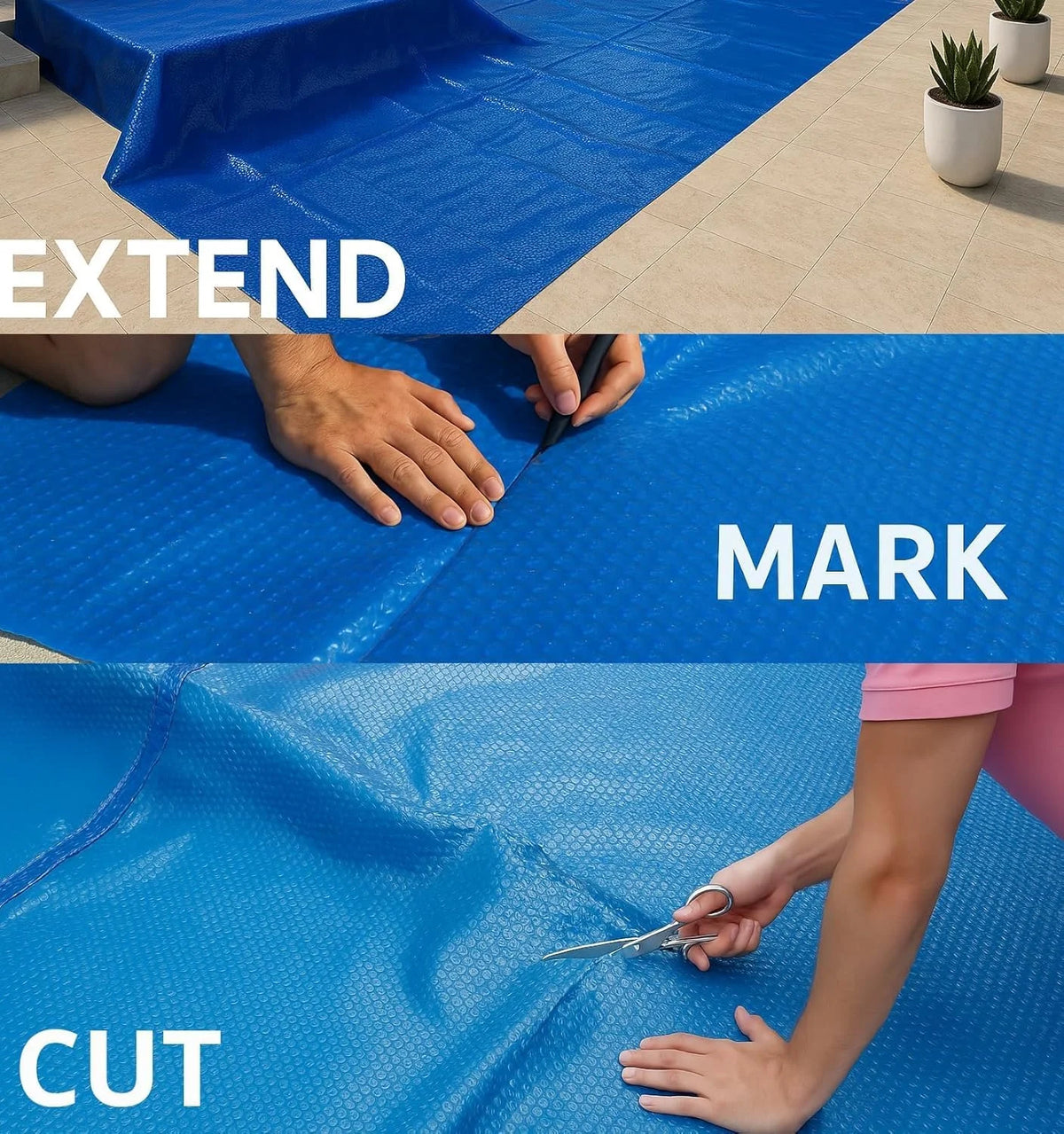SunHeater UV Resistant Pool Covers, Blue, 12' x 24'