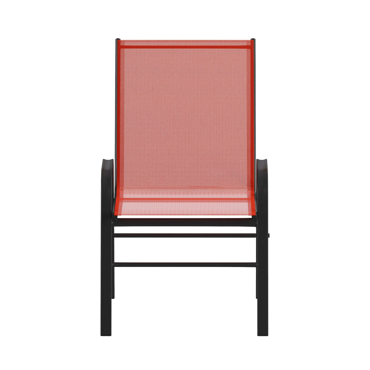 Emma + Oliver 4 Pack Gray Outdoor Stack Chair with Flex Comfort Material - Patio Stack Chair