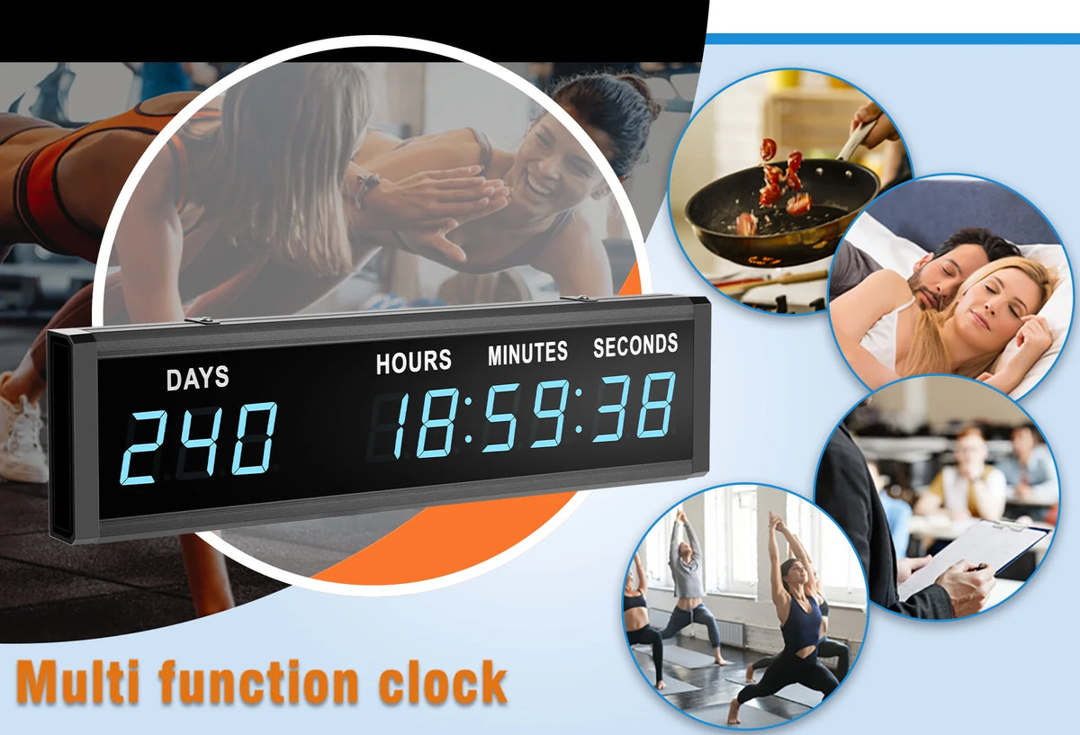 Btbsign  1.8" 9 Digits Large LED Countdown up Days Clock Blue Christmas Festival Event