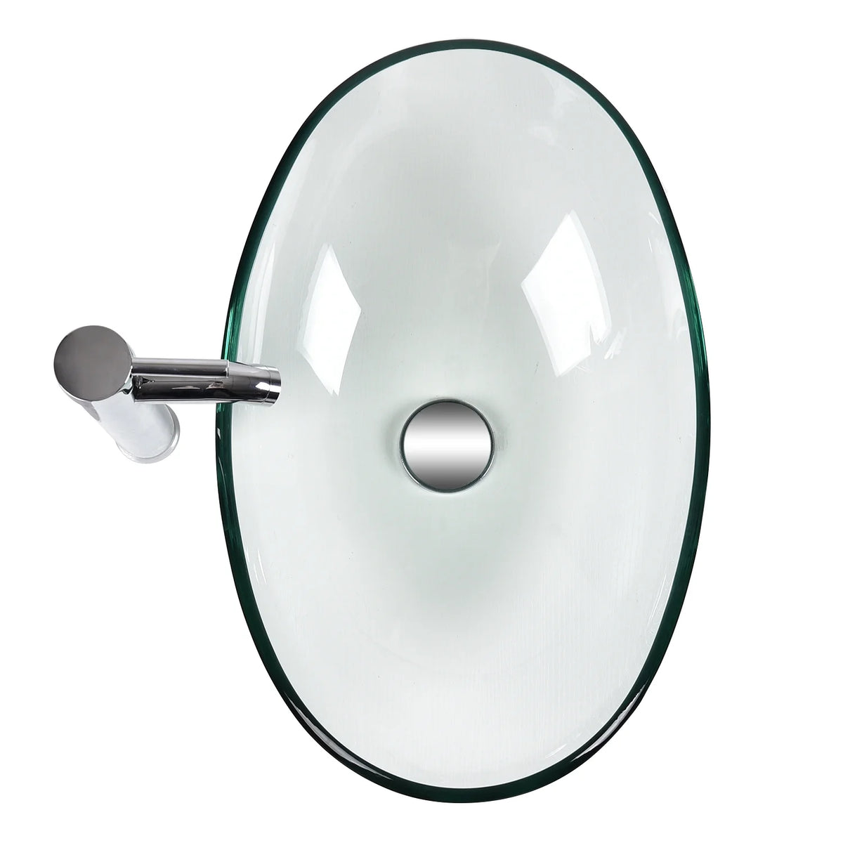 FULLWATT Bathroom Ceramic Sink Vanity Vessel Basin Porcelain Faucet Drain Combo Rectangle,White