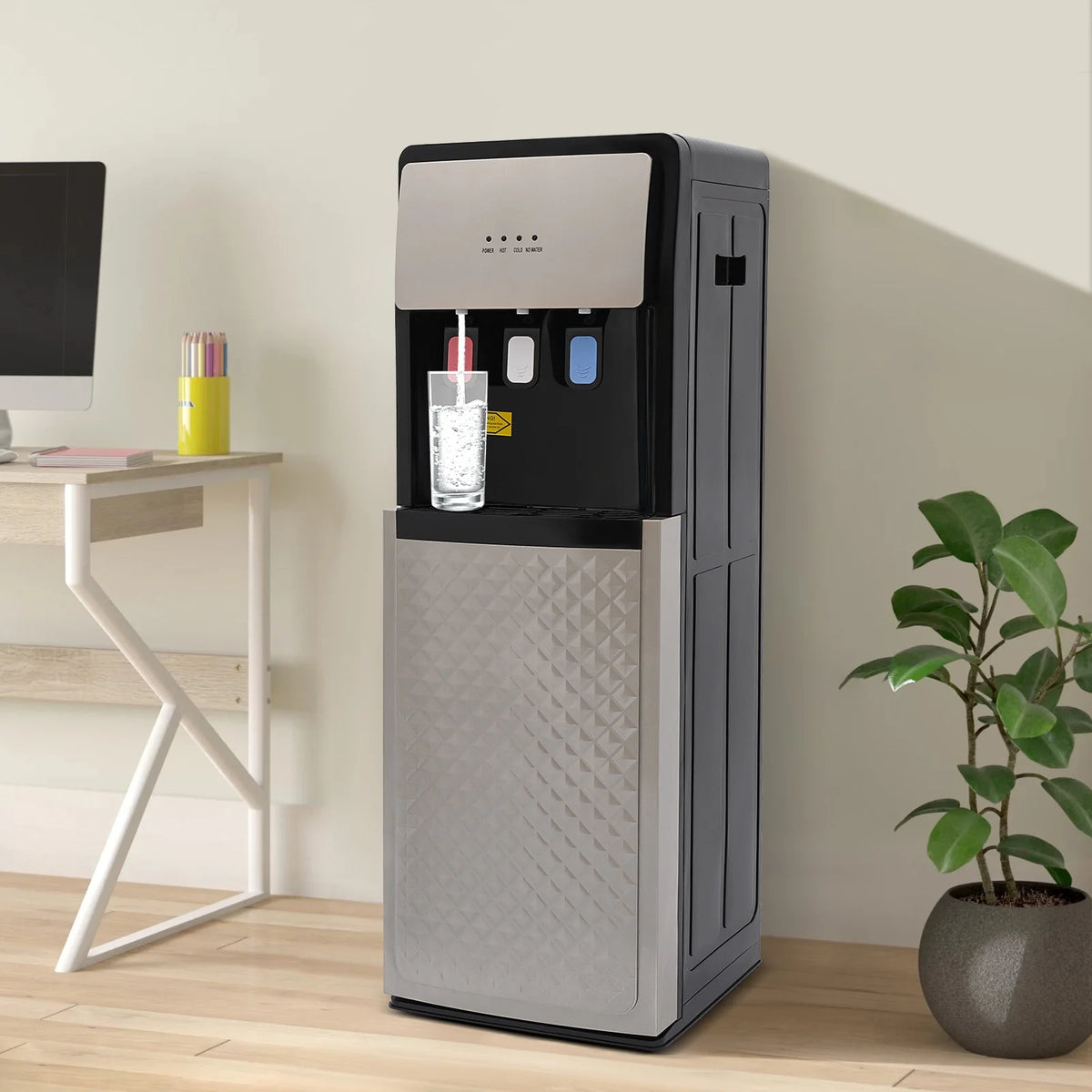 Bottom Loading Water Cooler Dispenser, 110V Hot & Cold Standing Water Dispenser, PP Hot and Cold Water Dispenser