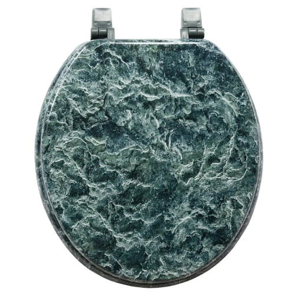 Trimmer Marbleized Molded Wood Round Toilet Seat
