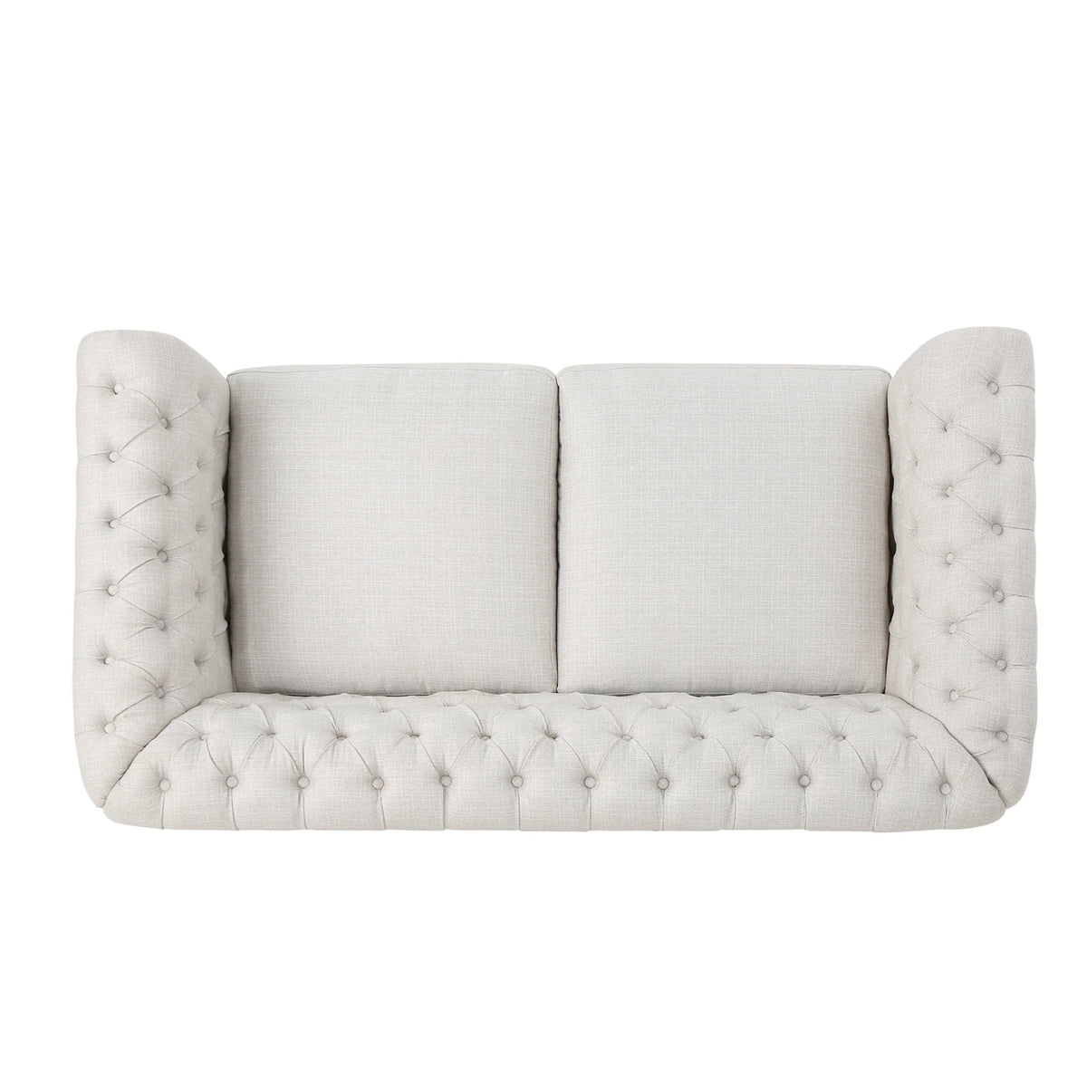 Noble House Ember Interiors Aaniya Fabric Chesterfield Loveseat Sofa, Beige