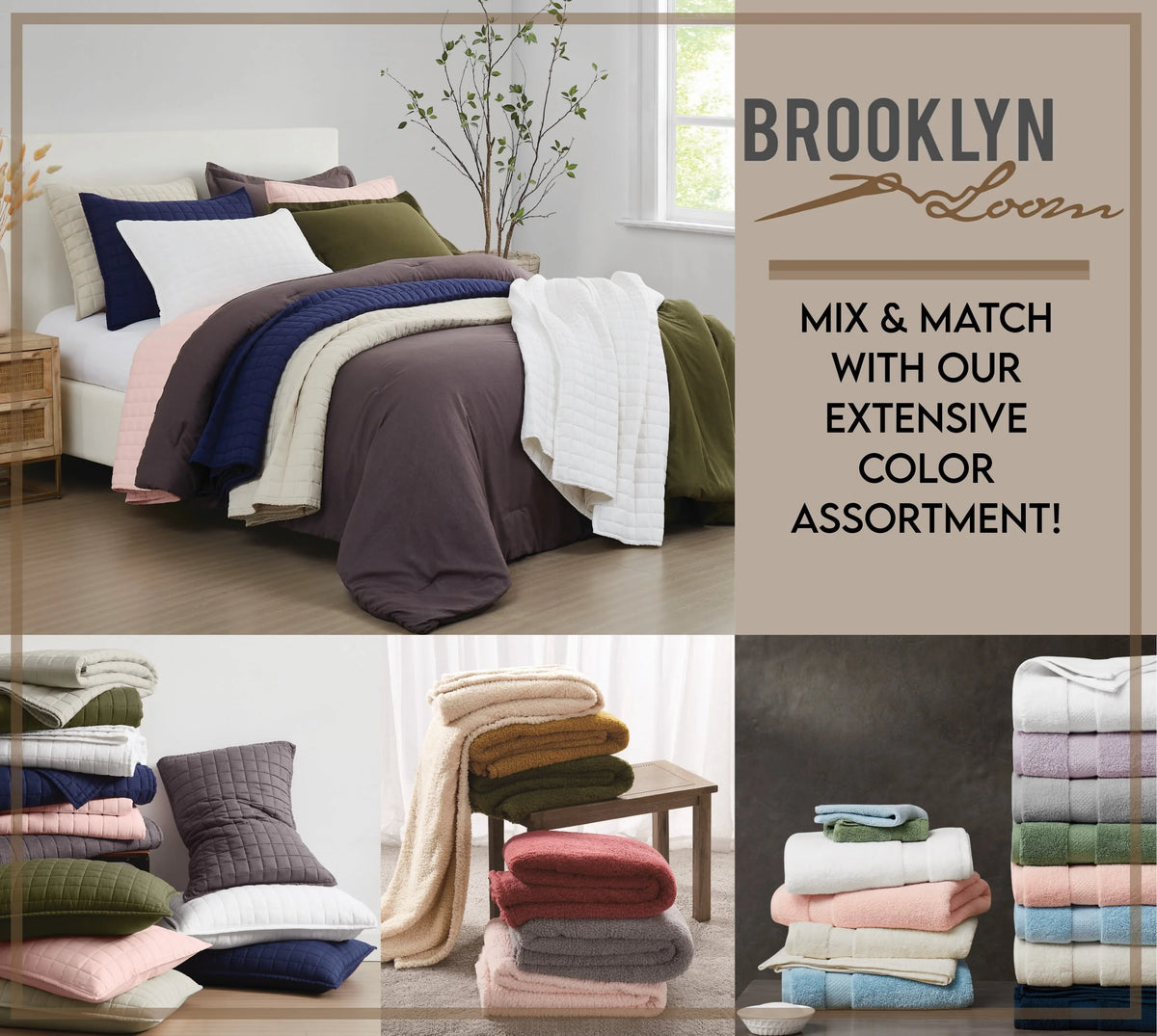 Brooklyn Loom Flax Linen 100% Linen Deep Pocket Olive Green 4-Piece Queen, All Season, Adult Size, OEKO-TEX Certified