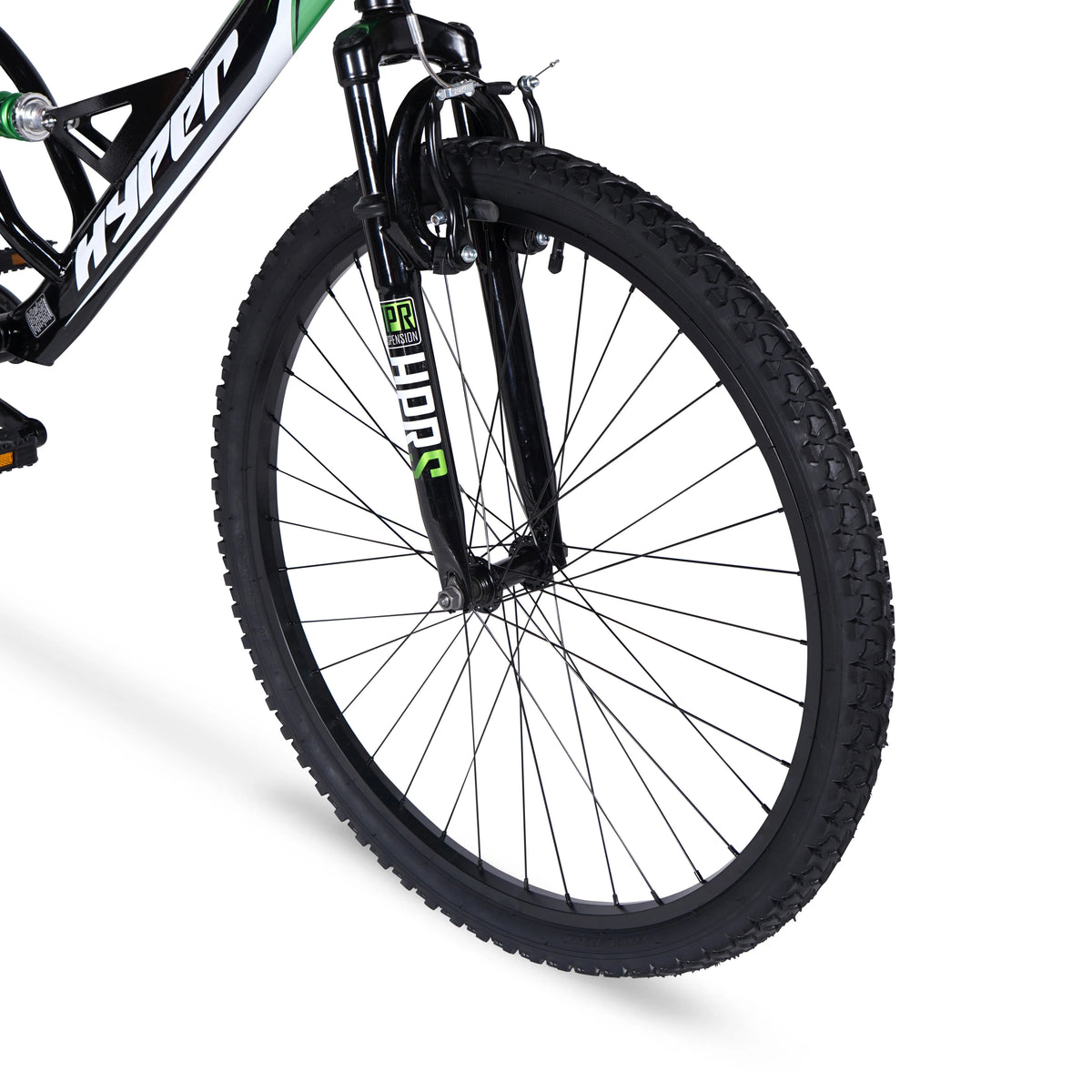 Hyper Bicycles Men's 26" Shocker Mountain Bike, Black/Green