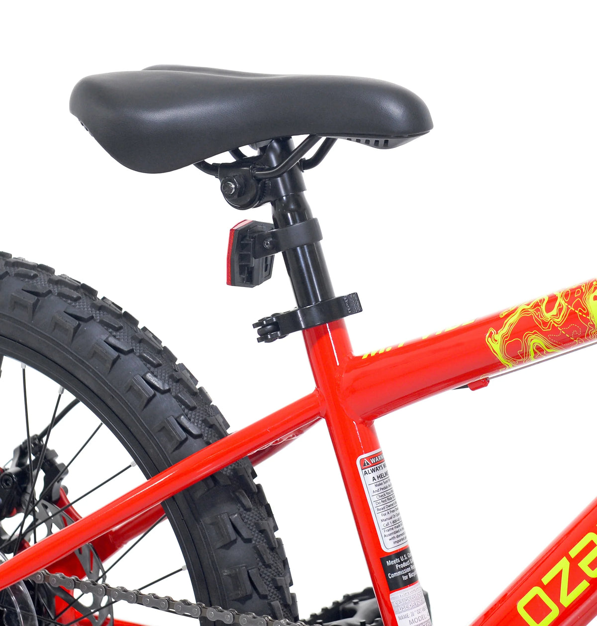 20" Ozark Trail Vibe Mountain Bike, 7 Speed, Fits Rider 3'11"-4'4", Red, Child/Tween/Teen, Unisex