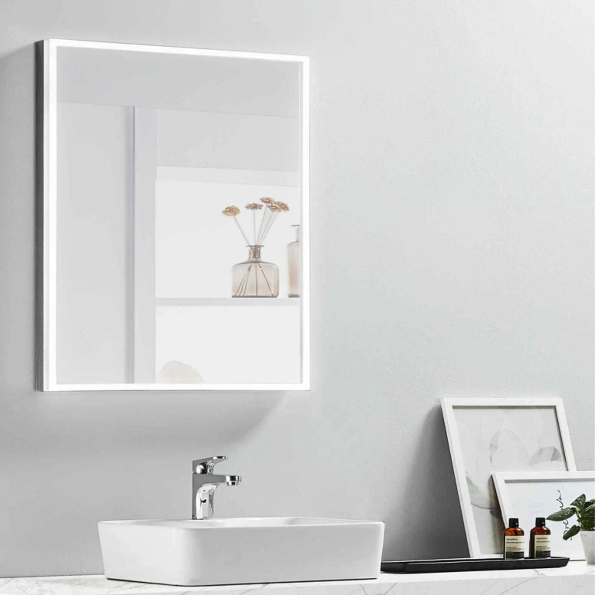 Modern Mirrors Astral Lighted Bathroom Vanity Mirror, Wall Mirror with Dimmable Daylight LED Lighting