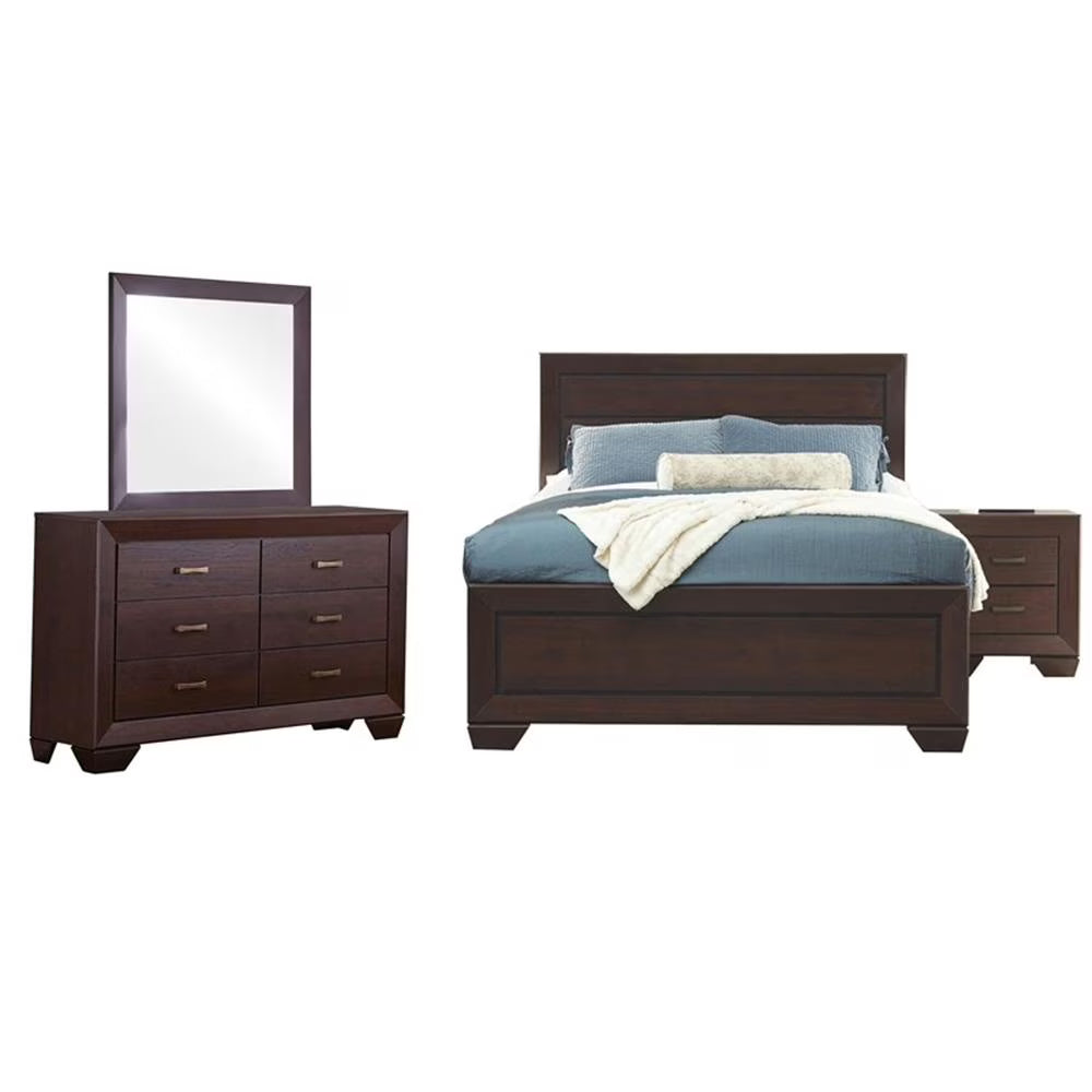 Kauffman Bedroom Set with High Straight Headboard
