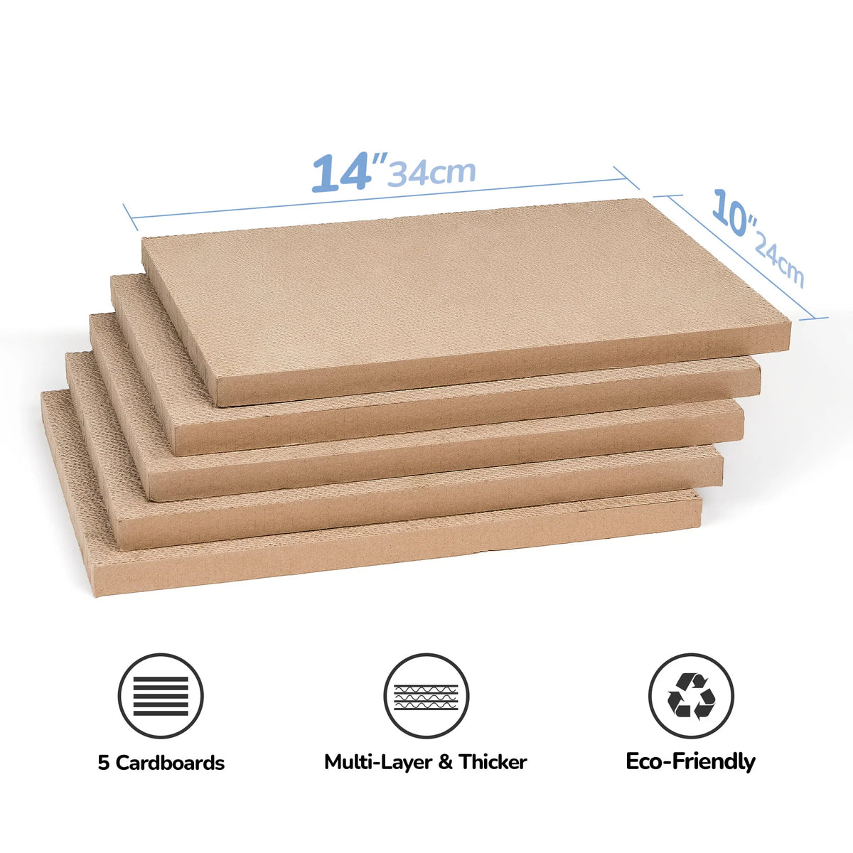 Conlun Cat Scratcher Cardboards with Box, 5-Pack Replacement Reversible Cat Scratcher Pad, Medium