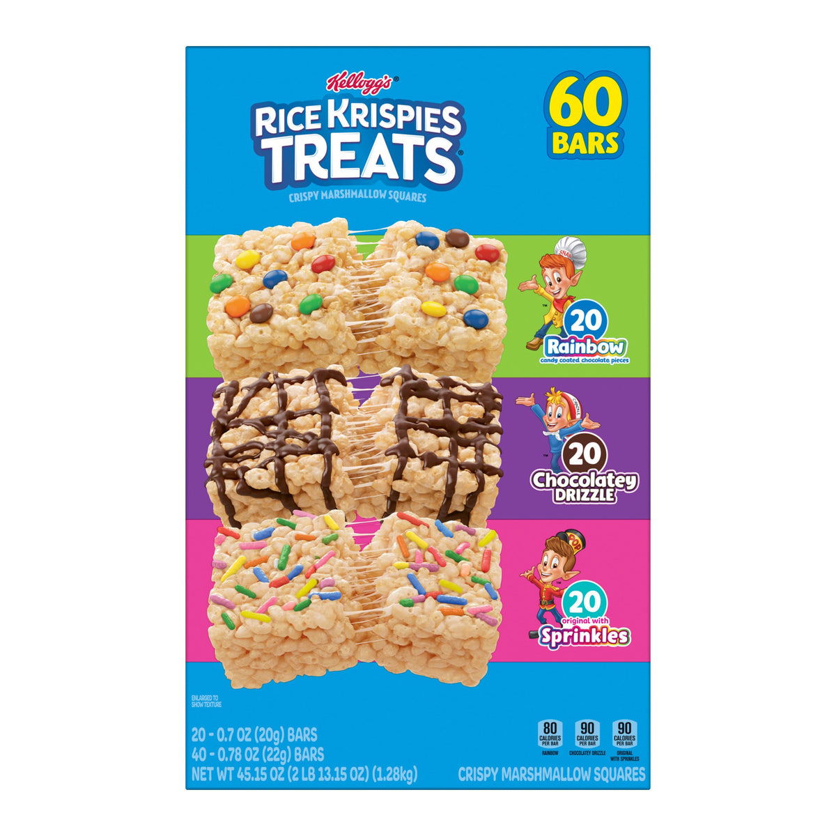 Kellogg's Rice Krispies Treats, Variety Pack, 60-count