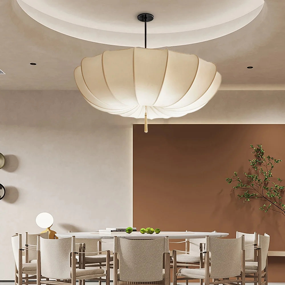 Arturesthome Nordic Medieval Fabric Pendant Lamp French Hotel Living Room Chandelier