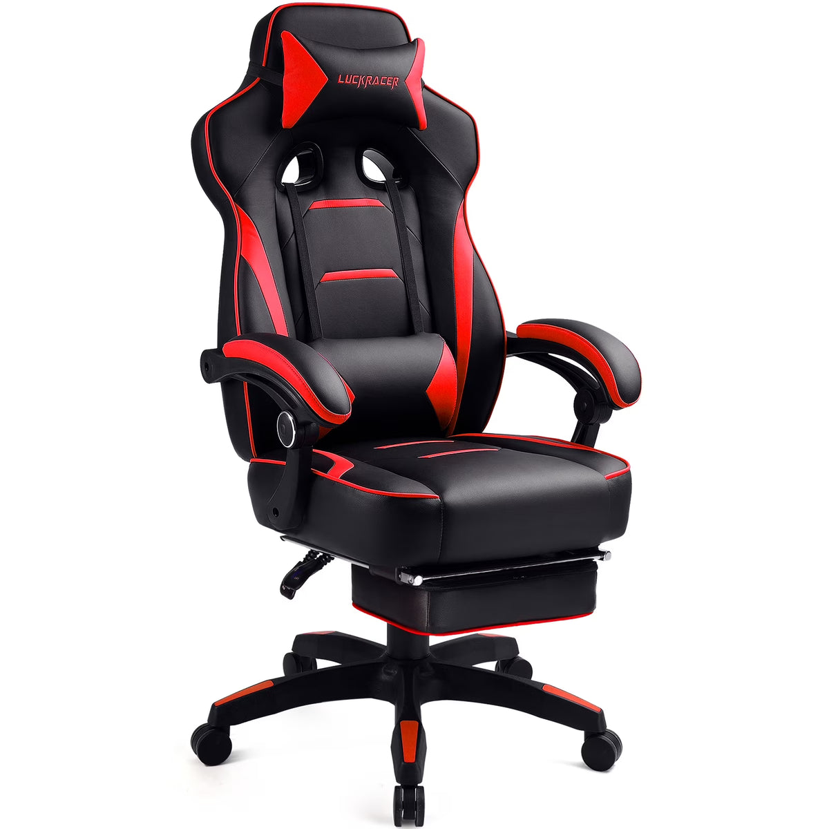 GTPLAYER Gaming Chair with Footrest, Big and Tall Game Chair 350lb Racing Style Computer Chair, Ergonomic Executive Office Chair High Back with Lumbar Support and Recliner, Black