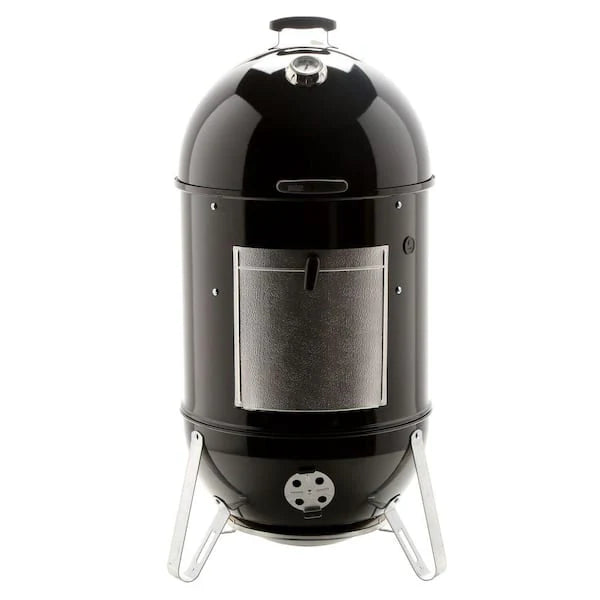 22 in. Smokey Mountain Cooker Smoker in Black with Cover and Built-In Thermometer