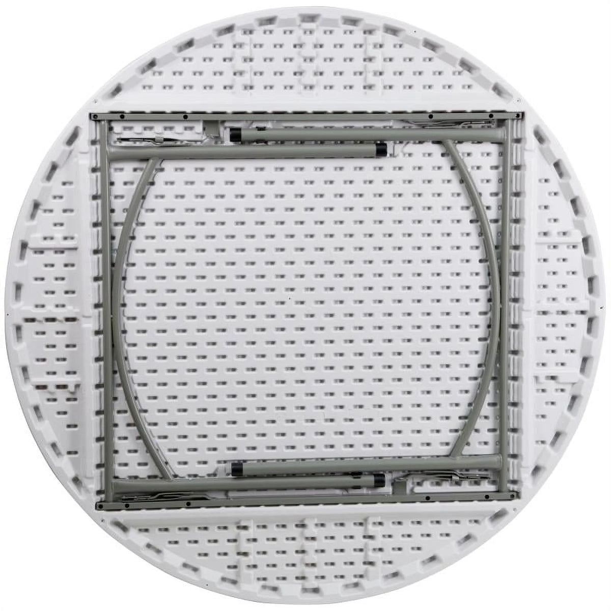 (10 PACK) 60'' Round Plastic Folding Table - Heavy Duty Banquet Table